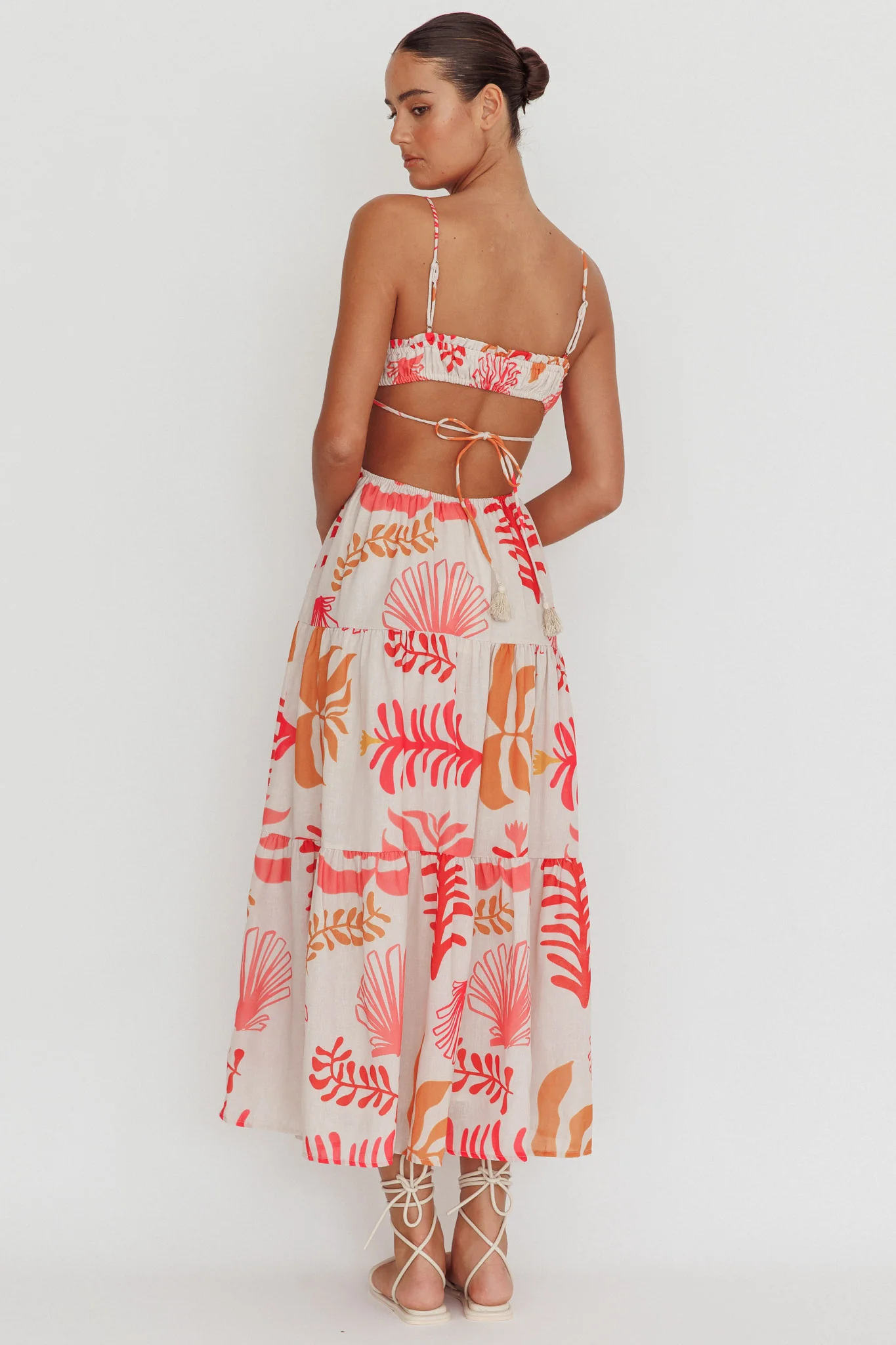Eyona Cut-Out Back Floral Maxi Dress Pink - Seraphlike