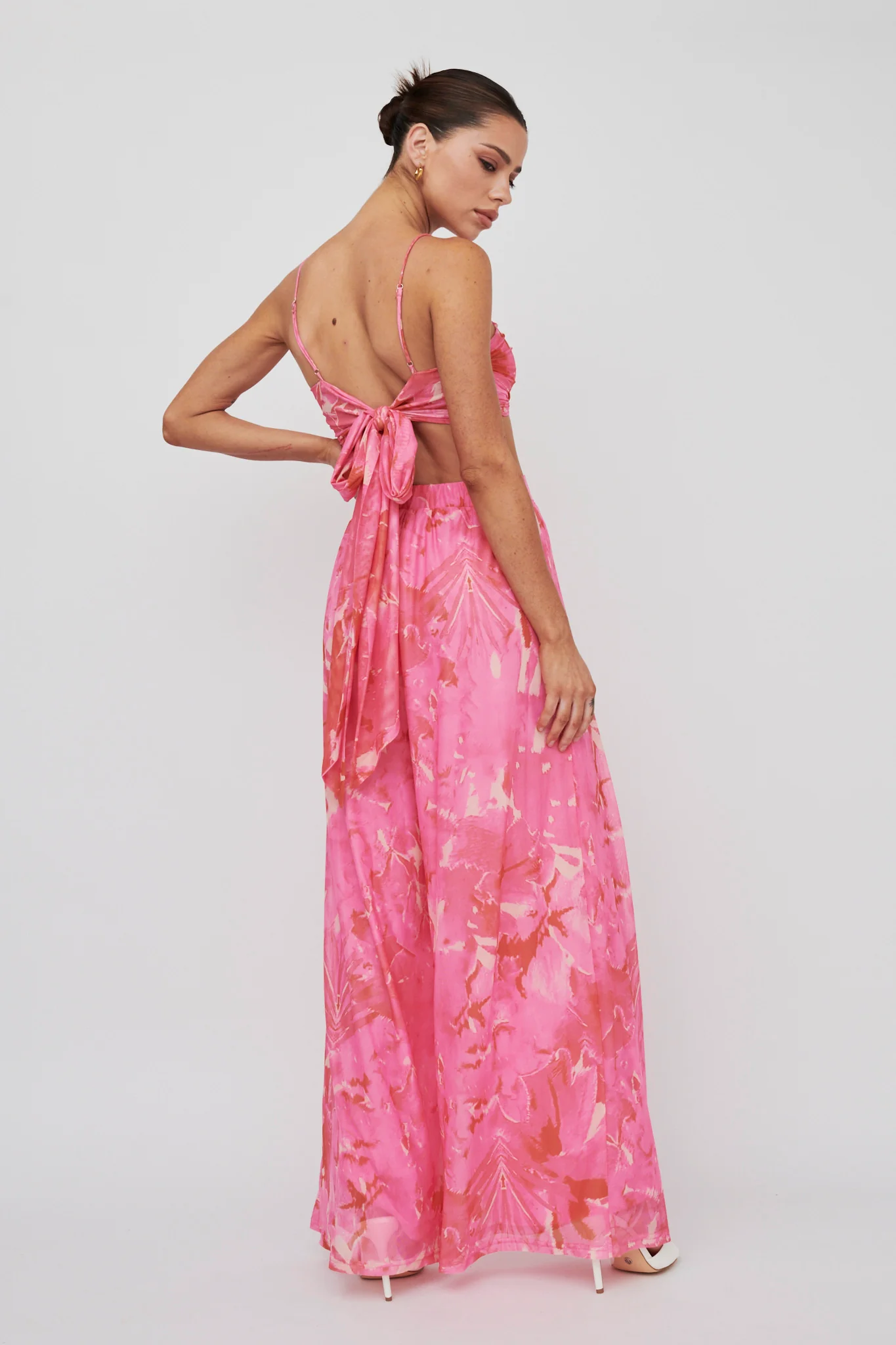Tammi Wide Leg Pants Print Blush - Seraphlike