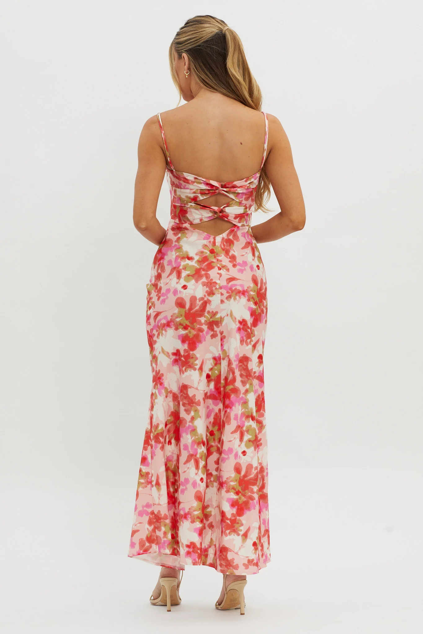 Marianna Twist Back Maxi Dress Pink - Seraphlike