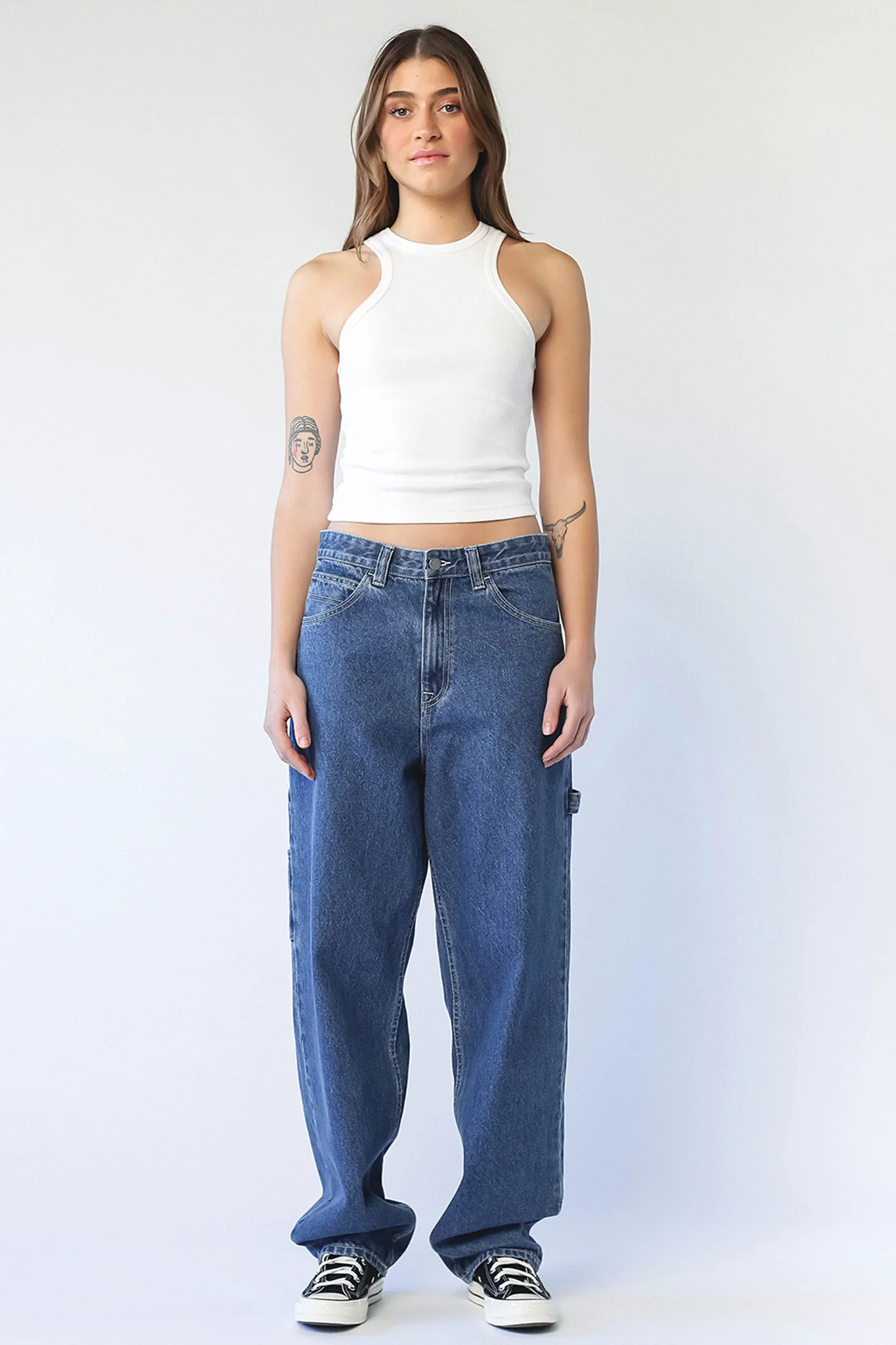 DR DENIM Faye Worker Pebble Mid Stone - Seraphlike