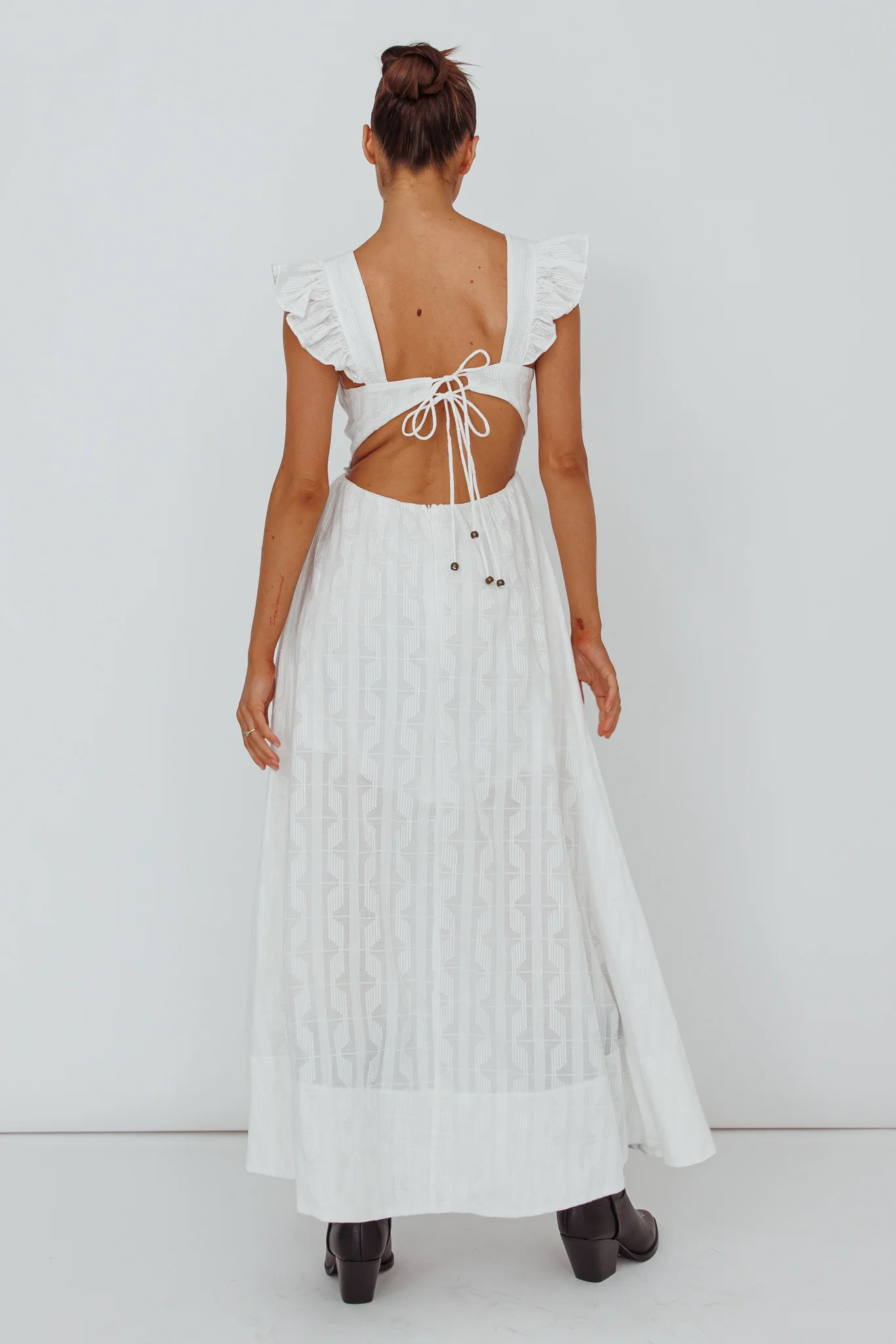 Greatest Hits Ruffle Strap Maxi Dress White - Seraphlike