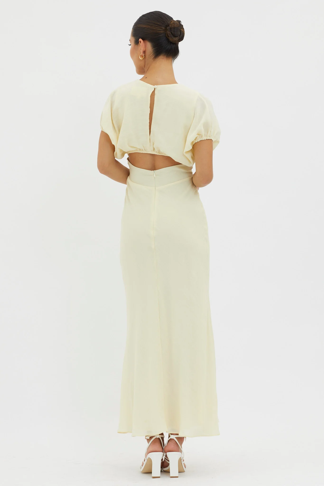 Dare To Live V-Neck Maxi Dress Butter - Seraphlike