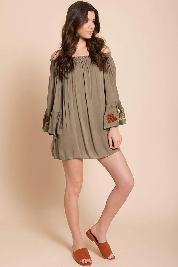Aubree Loose Dress Olive - Seraphlike