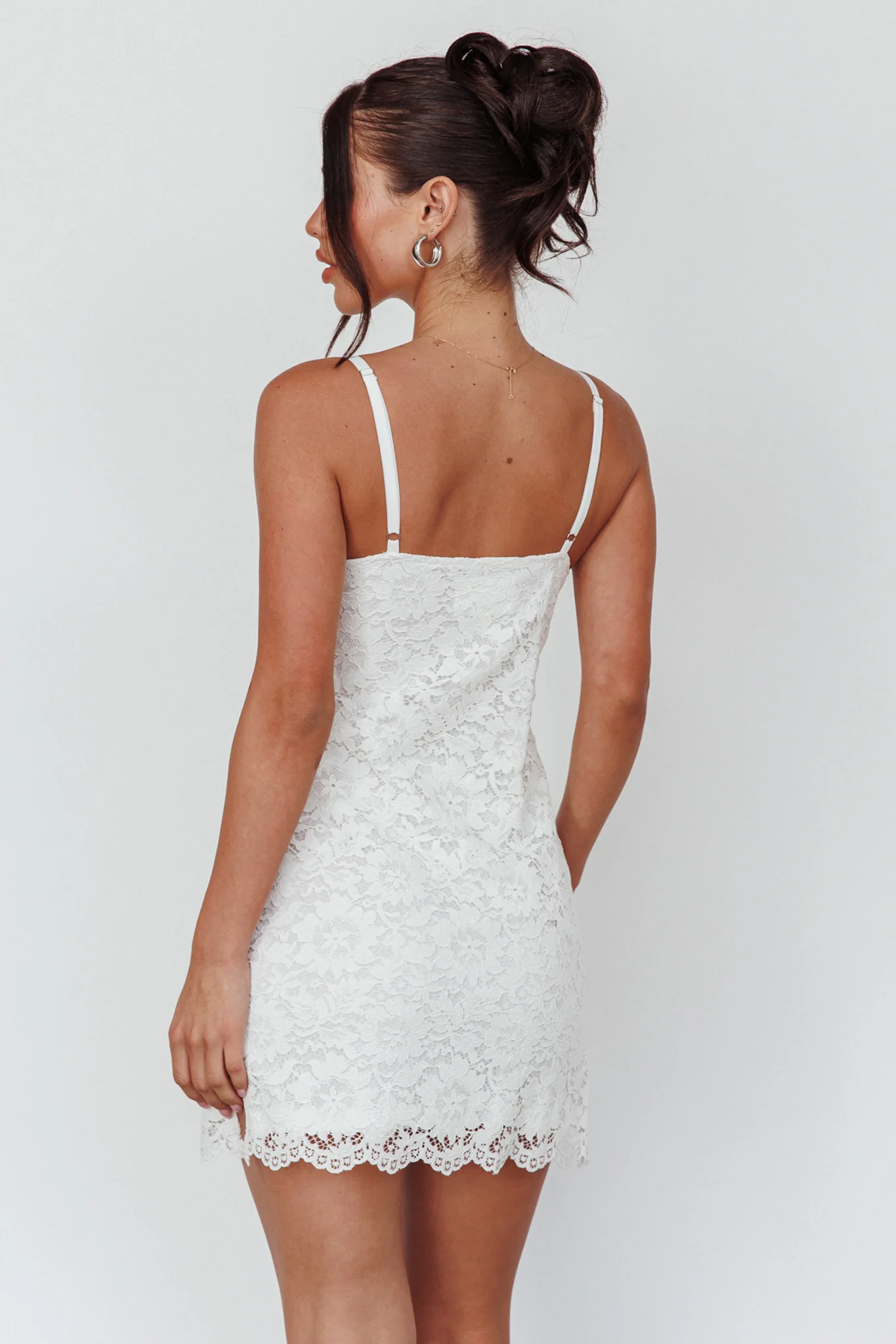 Juniper Moonlight Lace Mini Dress White - Seraphlike