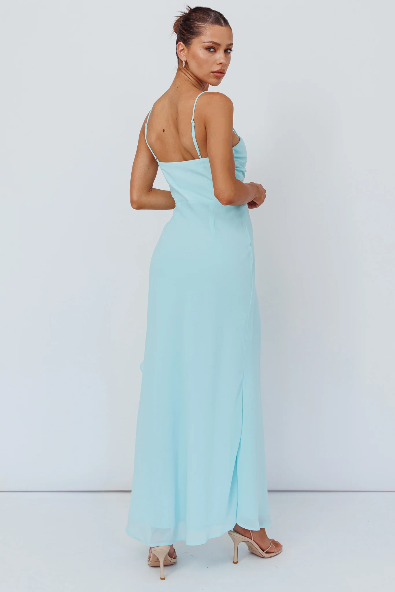 Jayna Ruffle Trim Split Dress Mint - Seraphlike