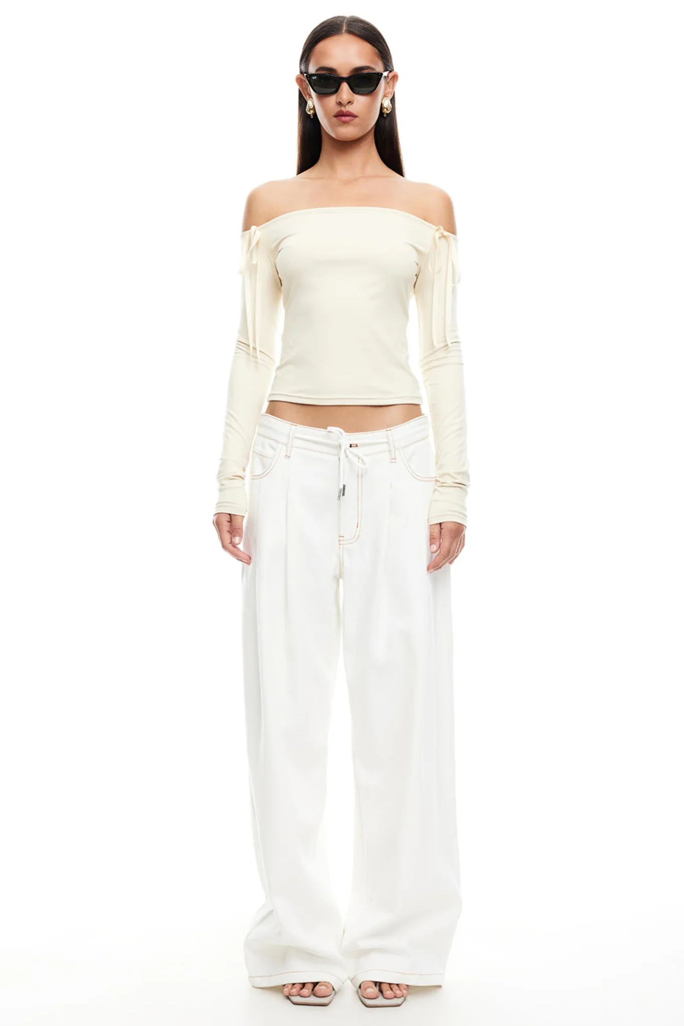 LIONESS Insightful Off Shoulder Top Ivory - Seraphlike