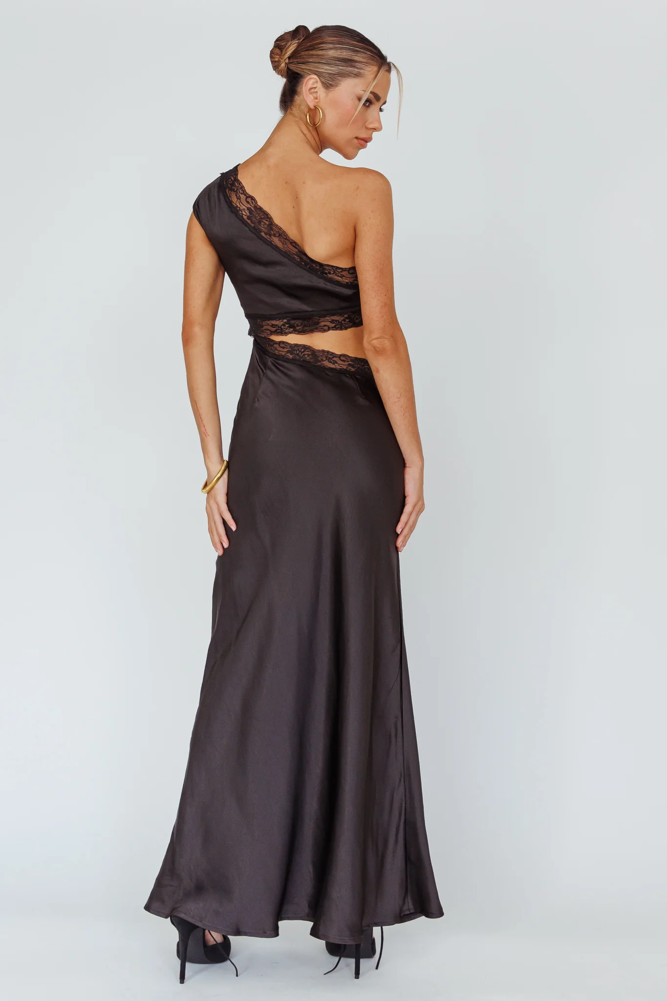 Mahli One-Shoulder Maxi Dress Black - Seraphlike