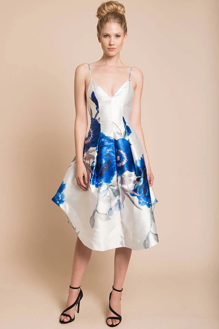 Ingrid Floral Dress Blue - Seraphlike