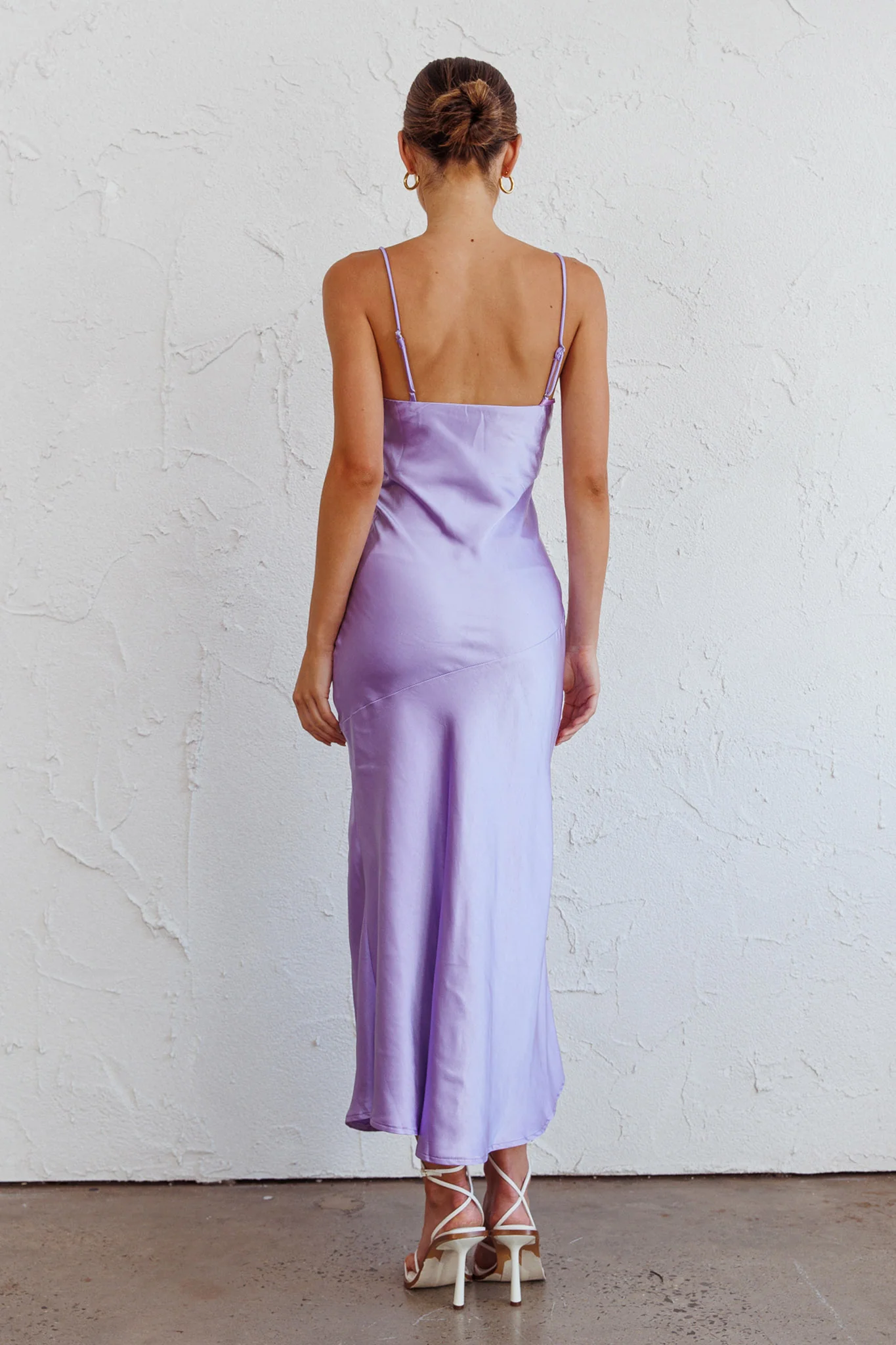 Well Versed Pleated Bust Front Split Dress Lavender - Seraphlike