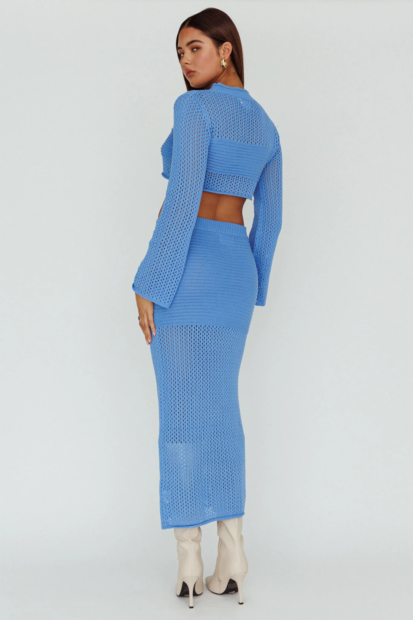 Bayside Crochet Midi Skirt Ocean - Seraphlike