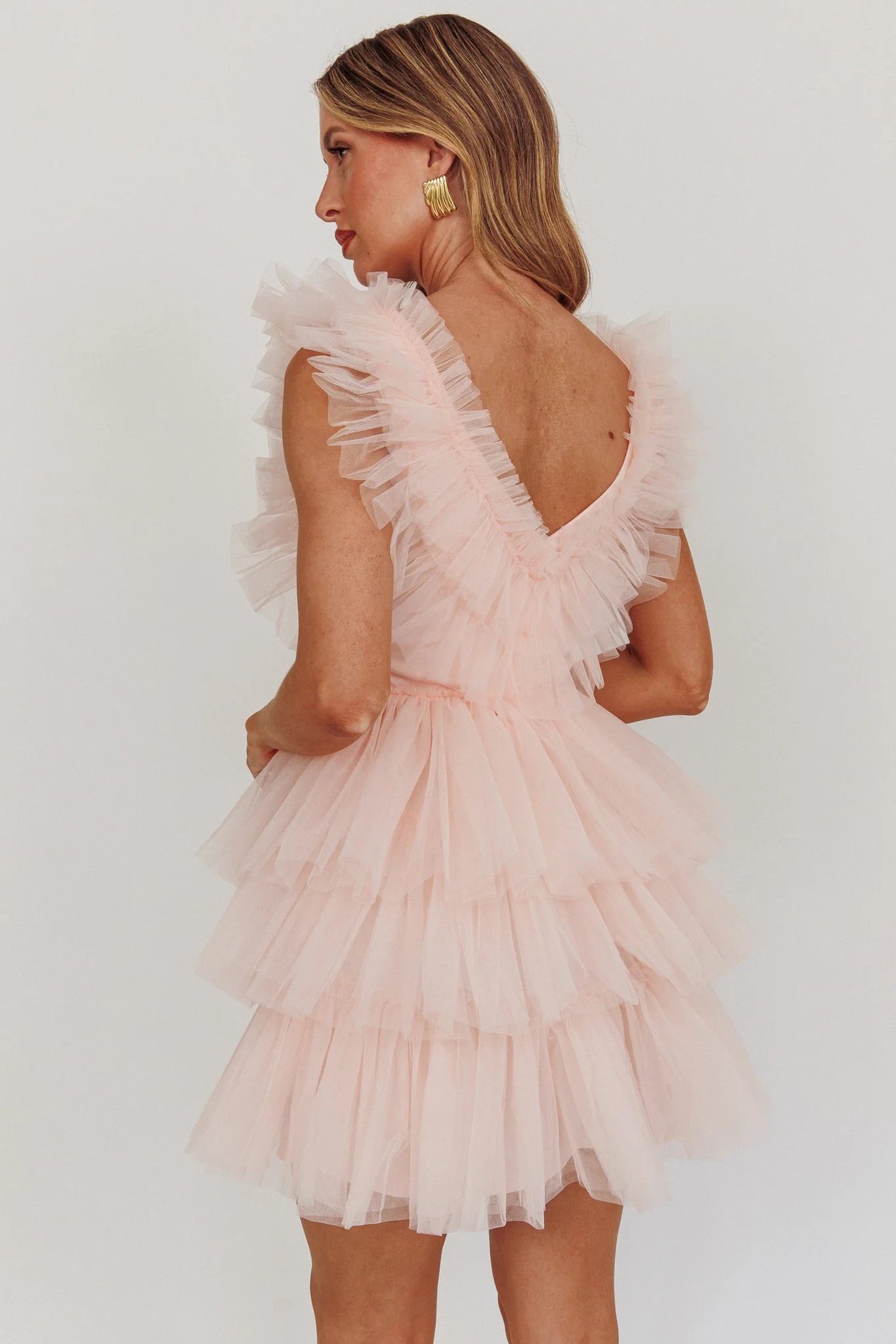 Froufrou Layered Tulle Mini Dress Blush - Seraphlike
