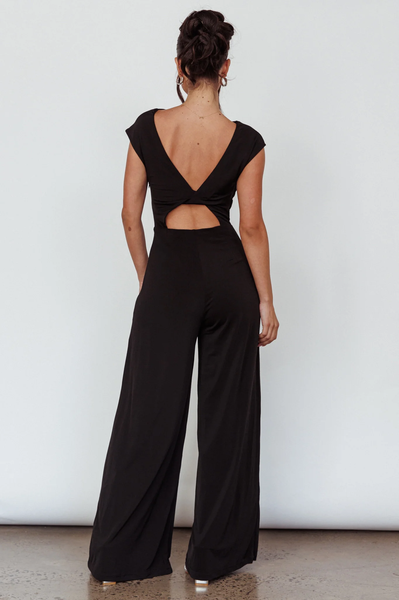 Lucinda Twist Back Jumpsuit Black - Seraphlike