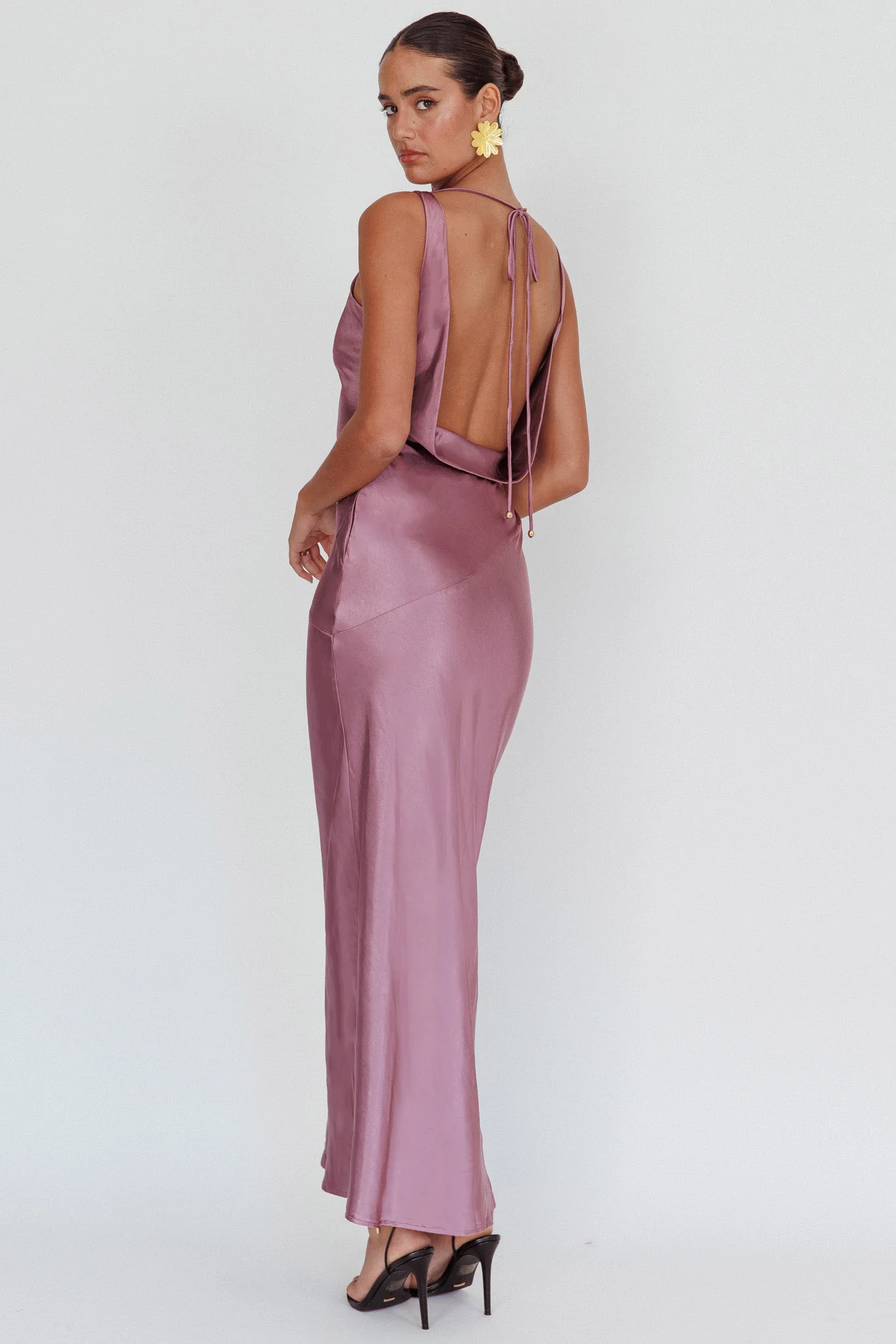 Cassiopeia Open Back Maxi Dress Grape - Seraphlike
