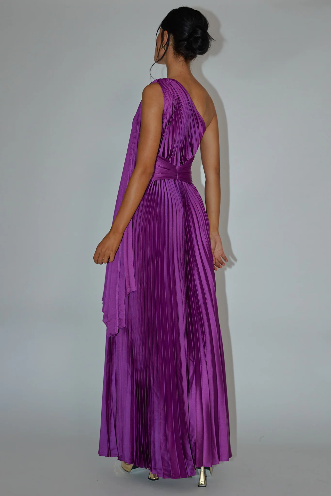 Laxmi Accordion Pleat Maxi Dress Purple - Seraphlike