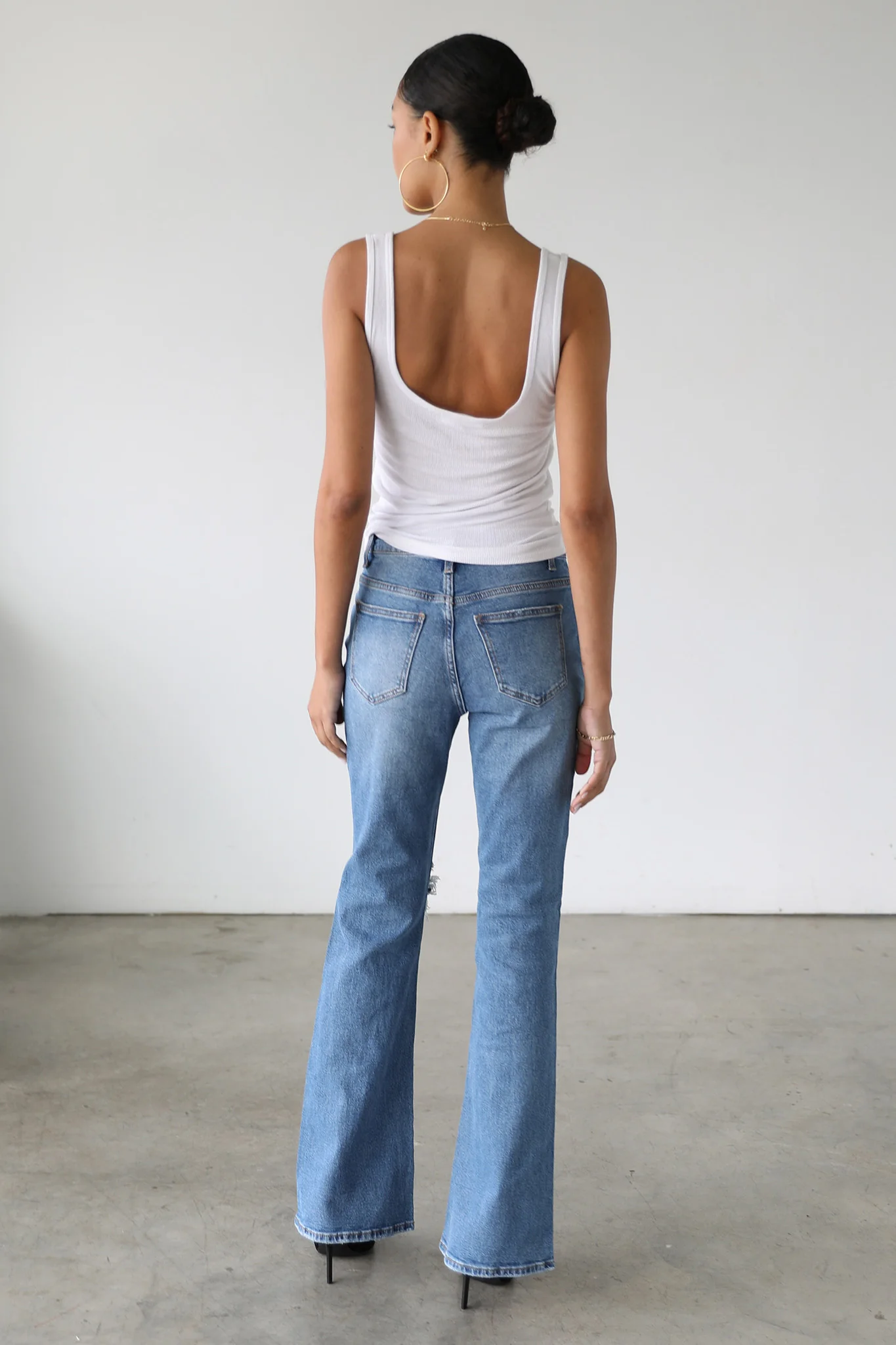 DOGMA High Rise Flare Leg Denim Jeans Medium Wash - Seraphlike