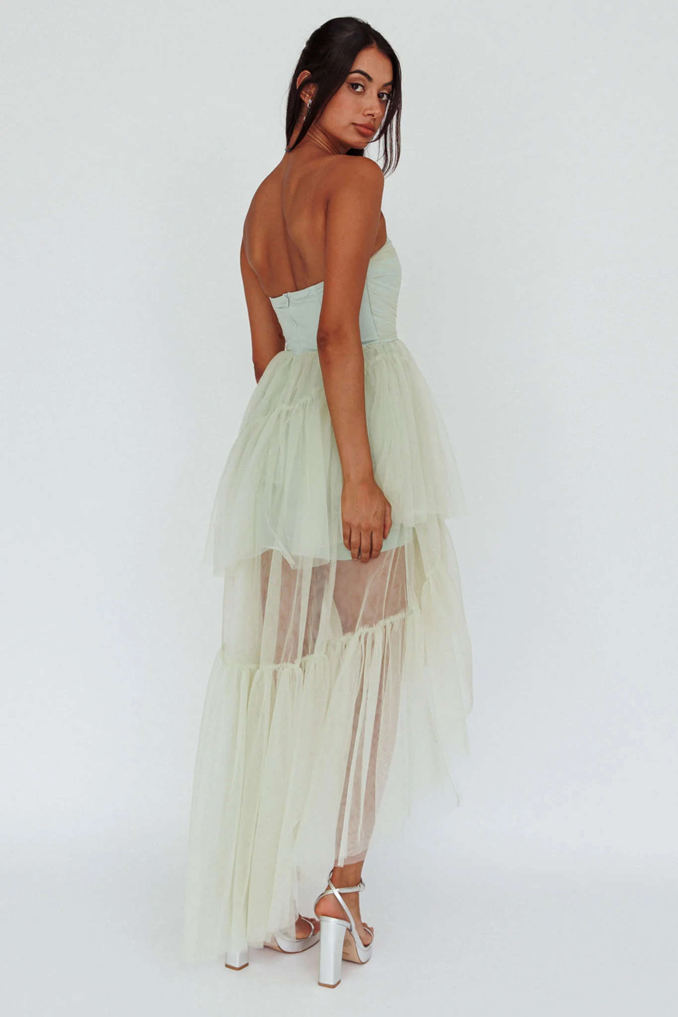 Always & Forever High-Low Midi Dress Sage - Seraphlike