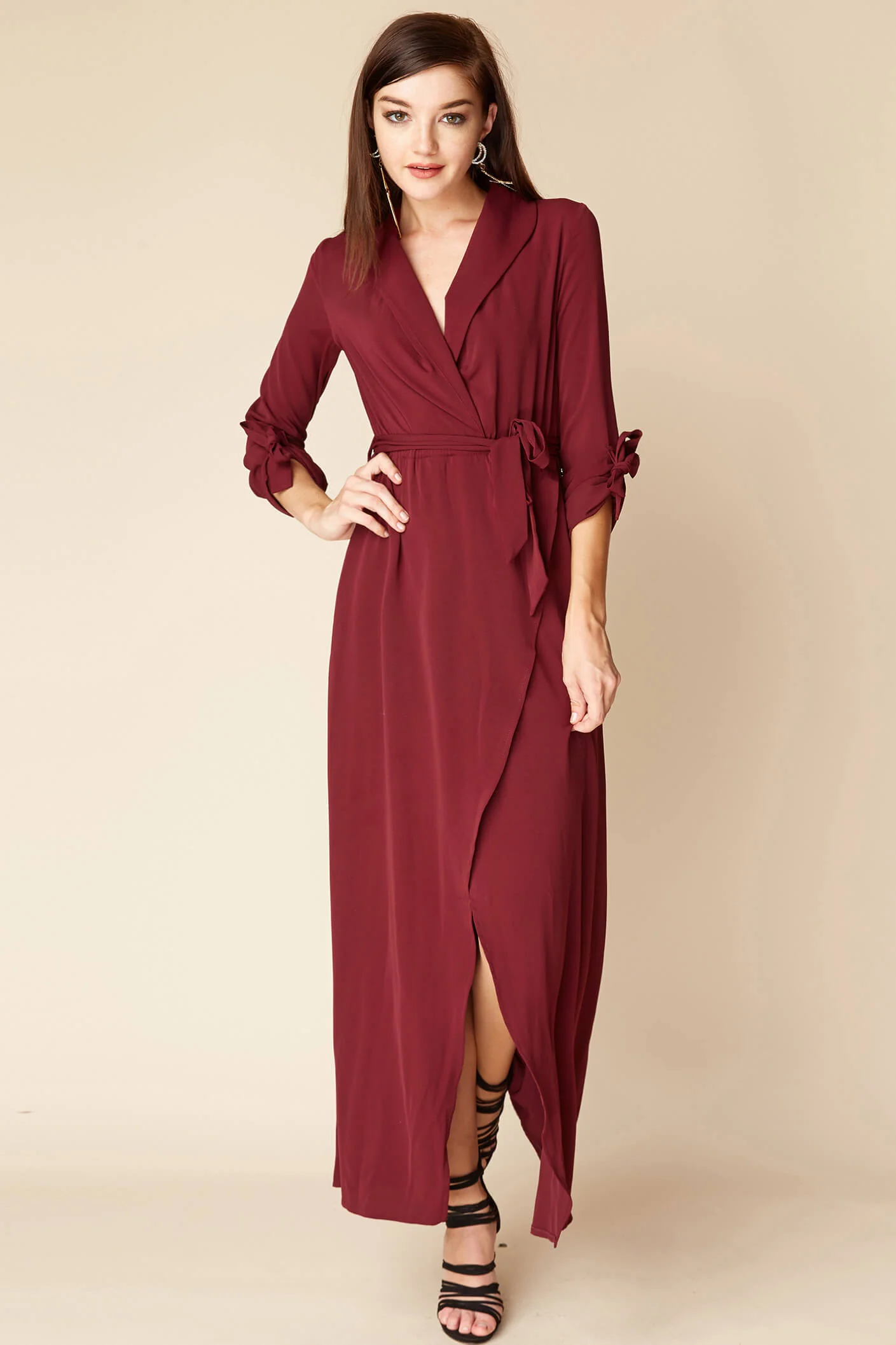 Sophia Romantic Maxi Dress Berry - Seraphlike