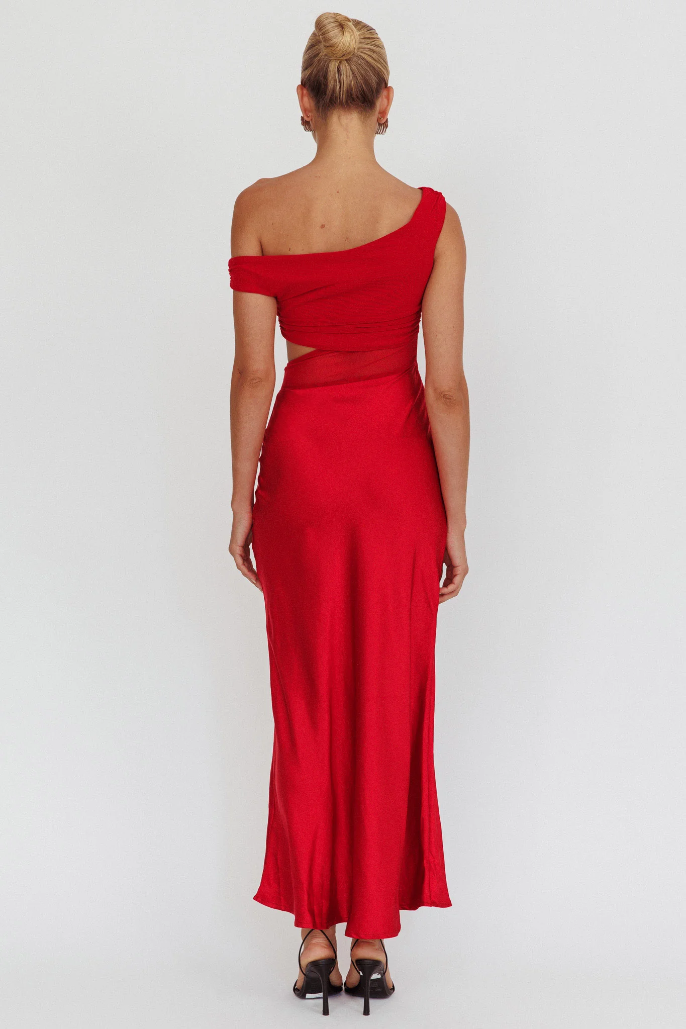 In Blooms Mesh Bodice Maxi Dress Wine - Seraphlike