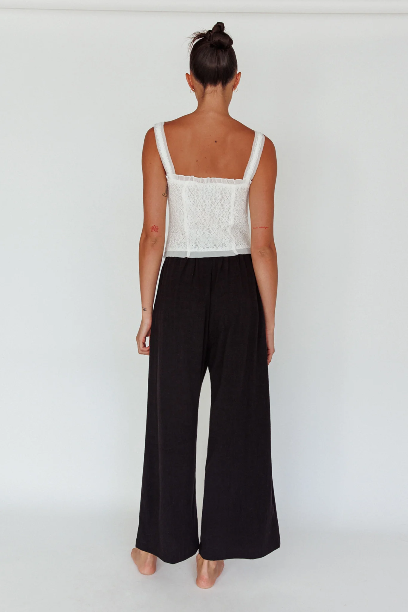 Backstage Pleated Wide Leg Pants Black - Seraphlike