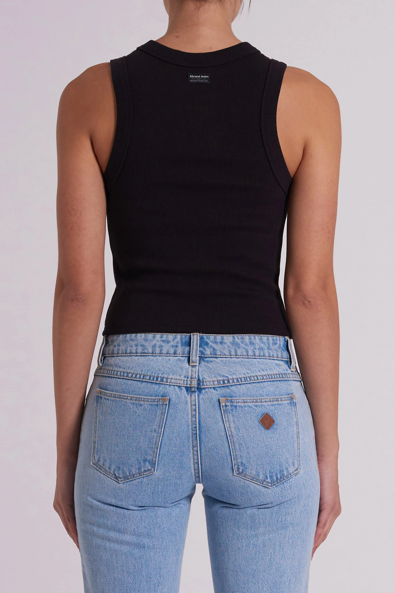 Abrand Heather Icon Long Singlet Top Black - Seraphlike