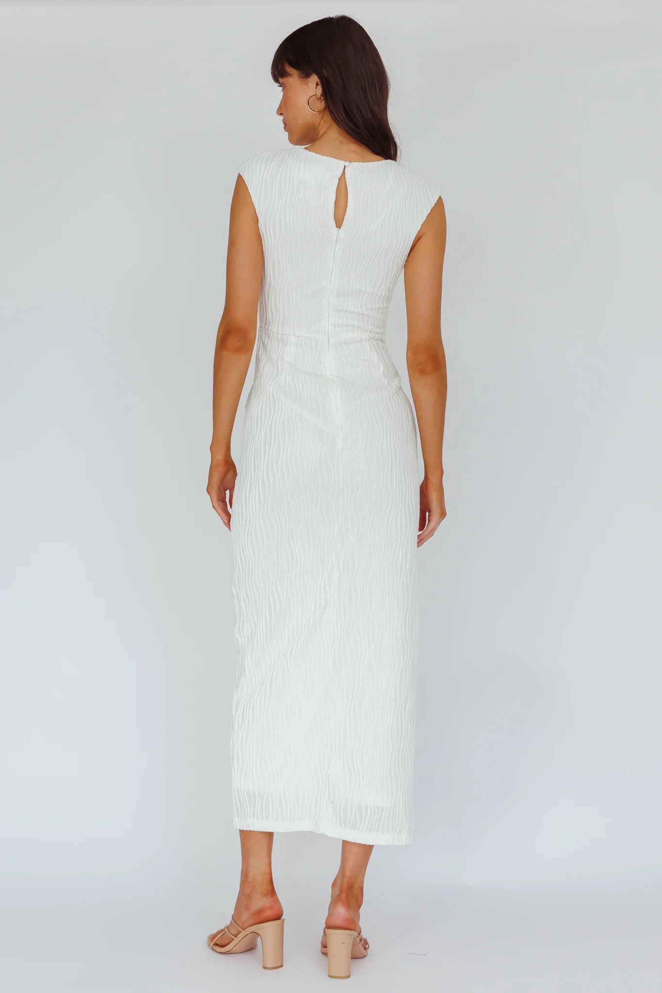 Like A Movie Cap Sleeve Midi Dress Cream - Seraphlike