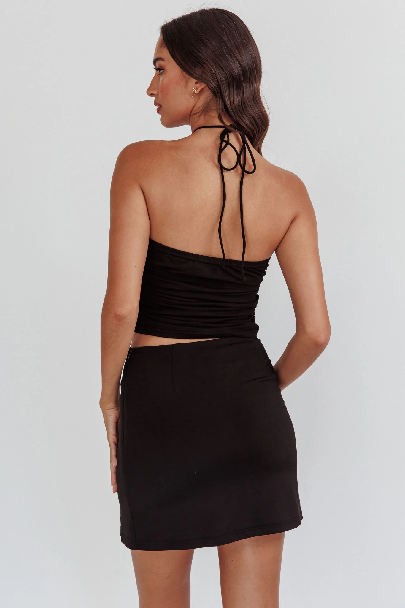 Mallorie Rose Bust Halter Top Black - Seraphlike