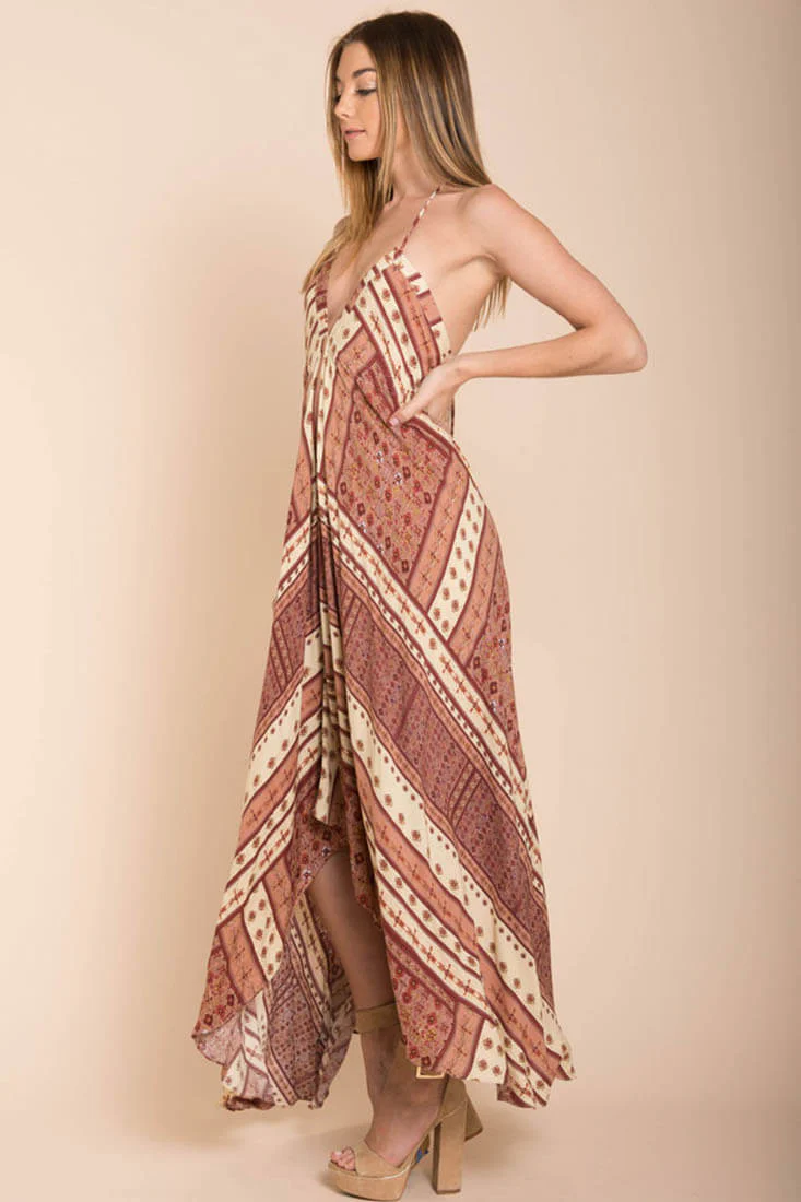 Romani Fall Maxi Dress Rust - Seraphlike