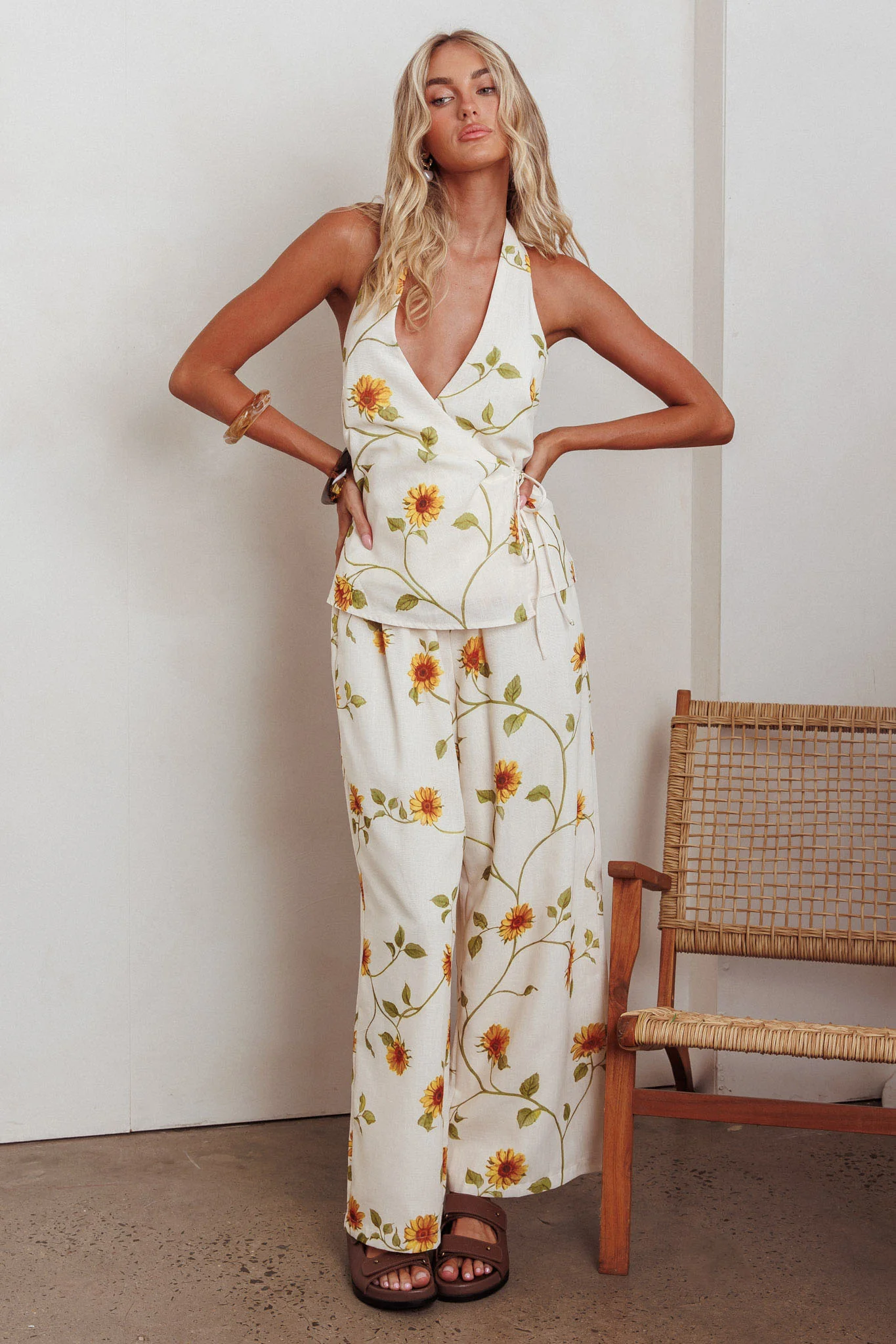 Sway Drawstring Pants Sunflower - Seraphlike