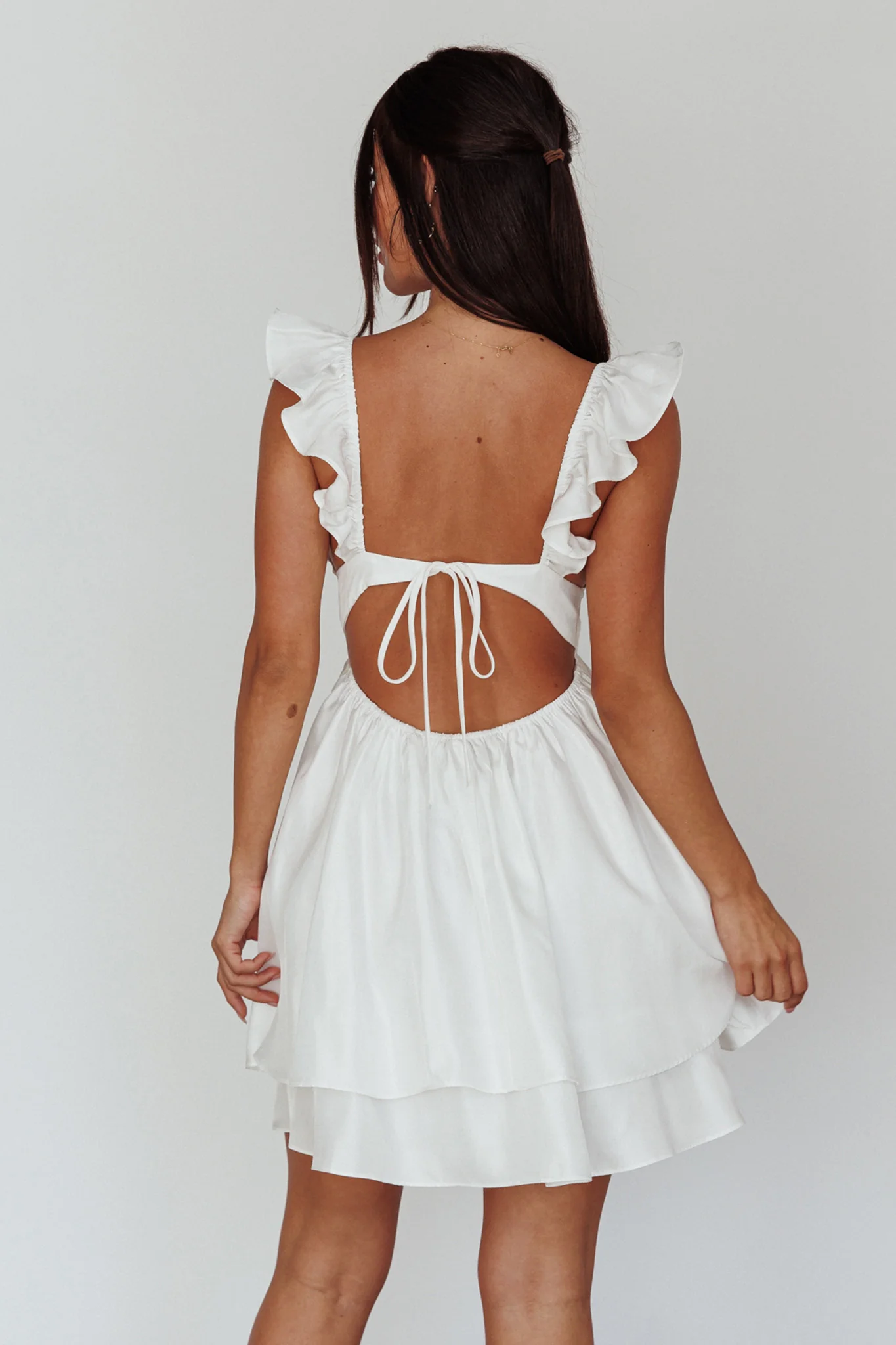 Siren Song Frill Strap Mini Dress White - Seraphlike
