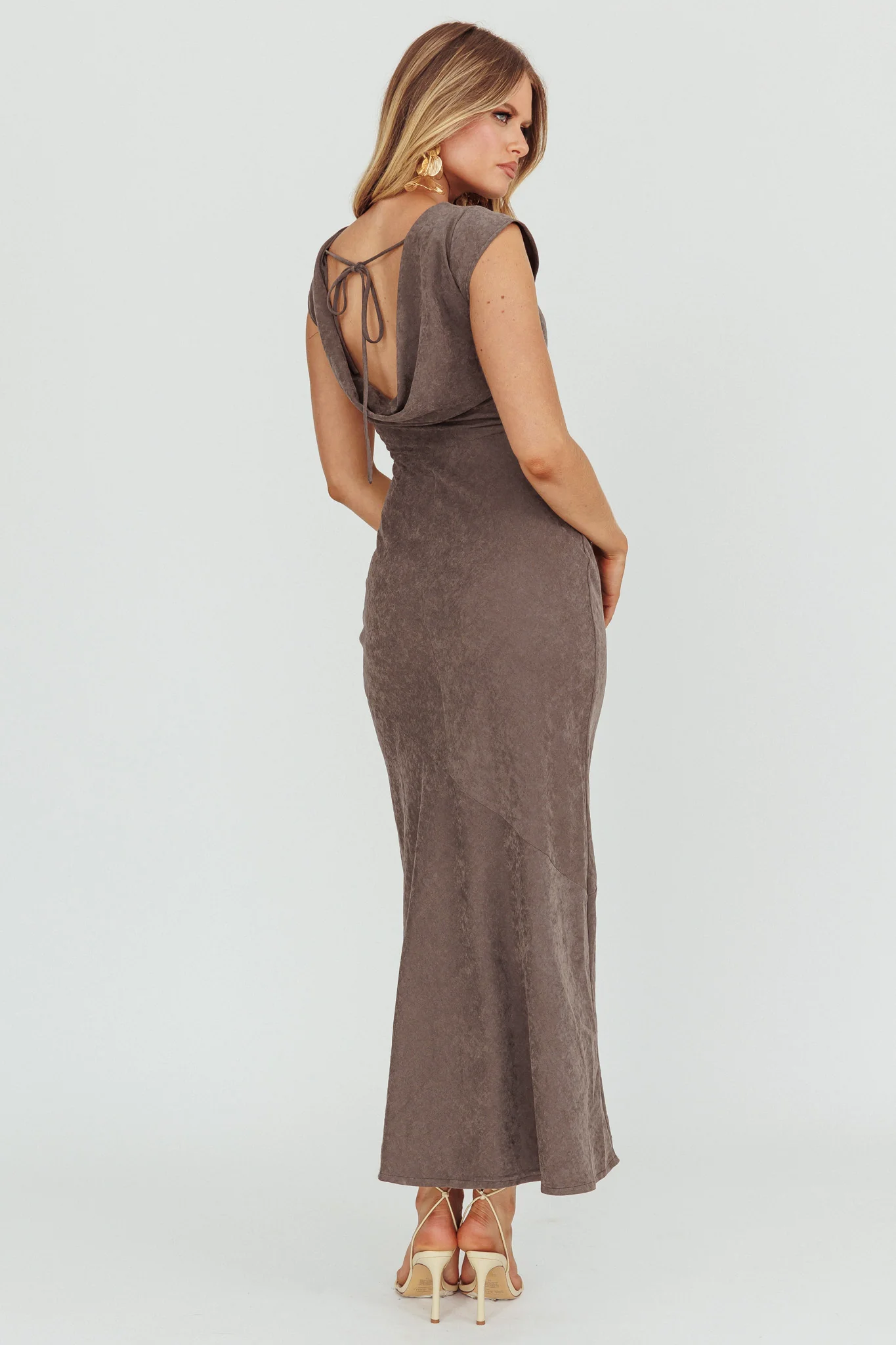 Maysa Cowl Back Maxi Dress Charcoal - Seraphlike