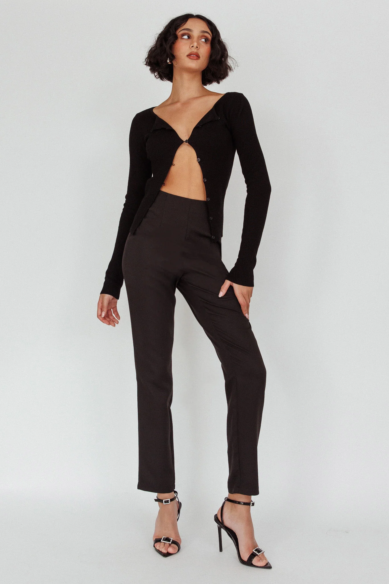 Moonlight Tango High Waist Pants Black - Seraphlike