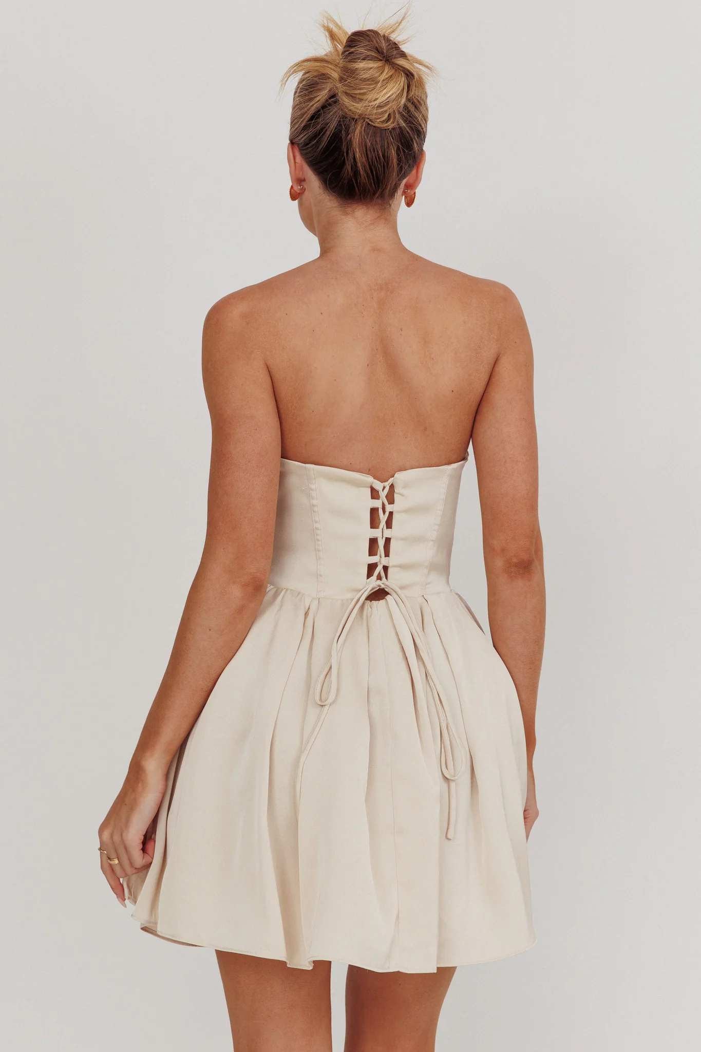 What I Like Sweetheart Neckline Mini Dress Champagne - Seraphlike