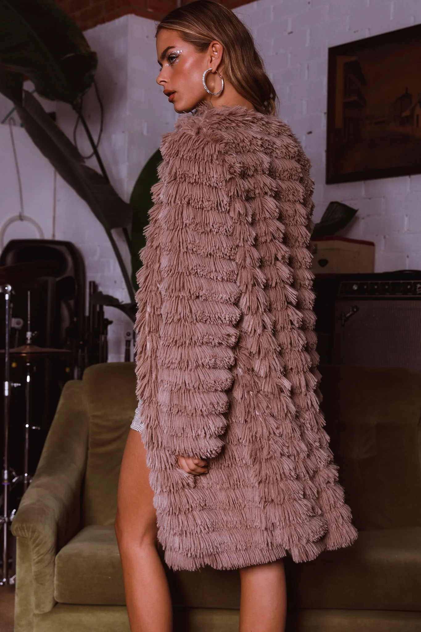 Montana Faux Fur Long Jacket Mocha - Seraphlike