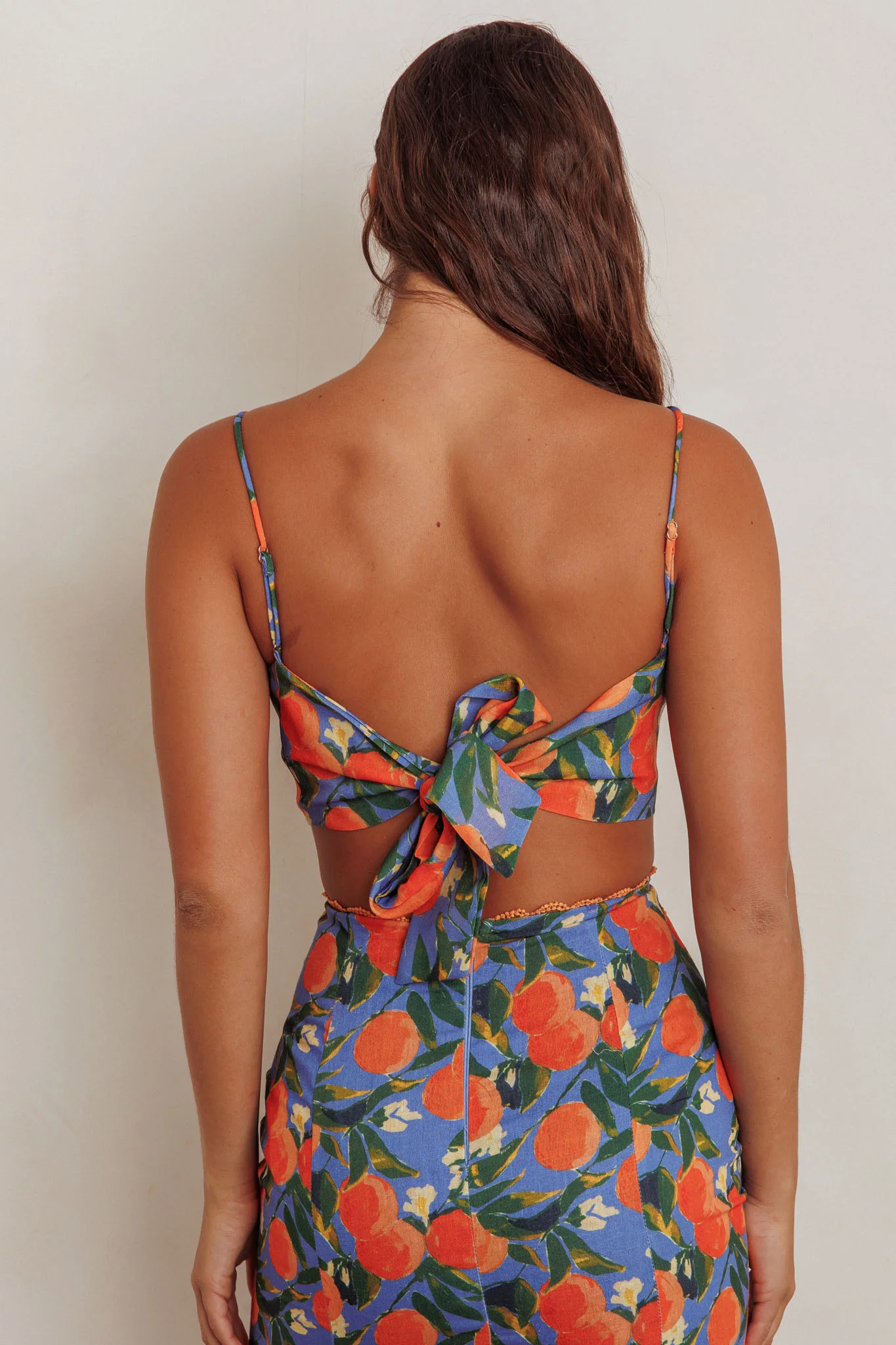 Chamberlain Scallop Trim Crop Top Citrus Orange - Seraphlike