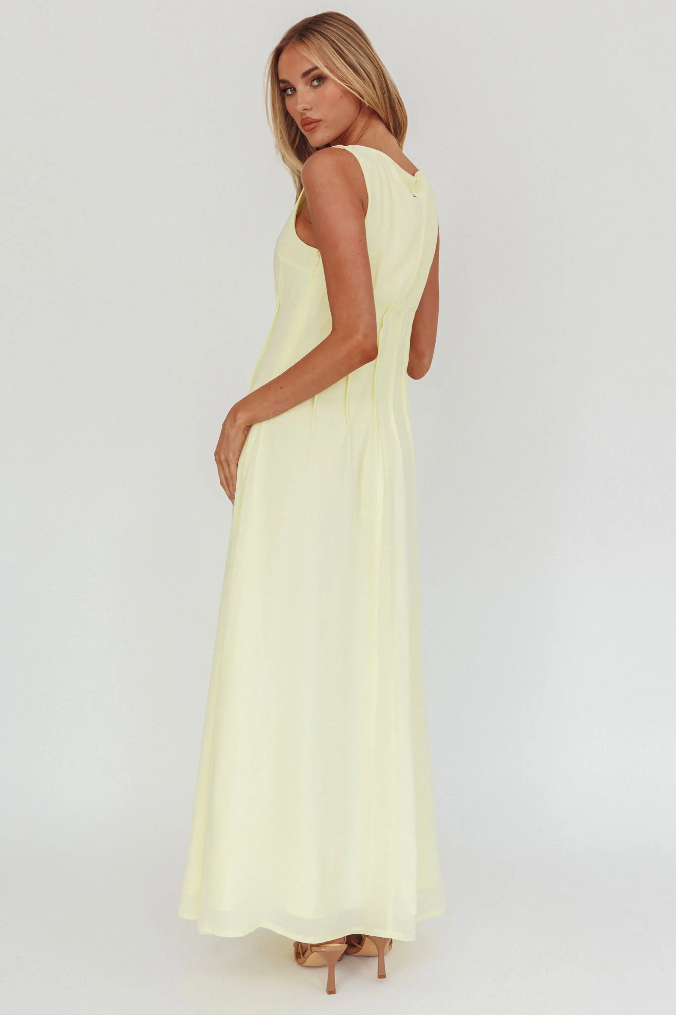 Karine Pintuck Pleat Maxi Dress Butter - Seraphlike