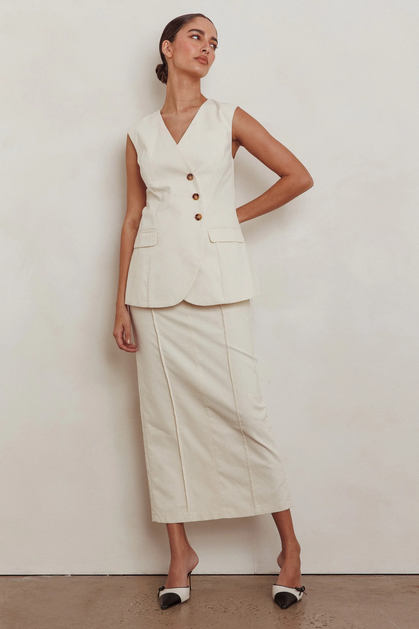 Sweet Treat Column Maxi Skirt Oat - Seraphlike