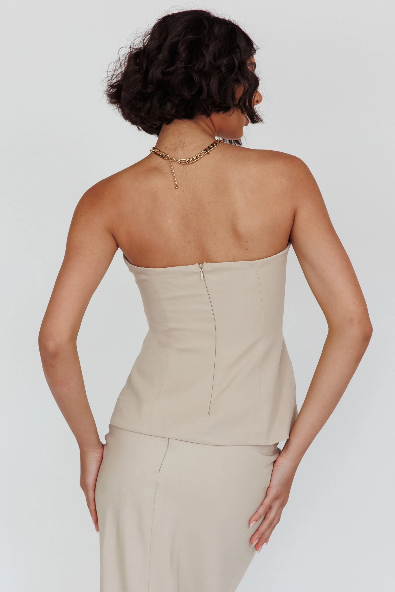 Valencia Strapless Bustier Top Oat - Seraphlike