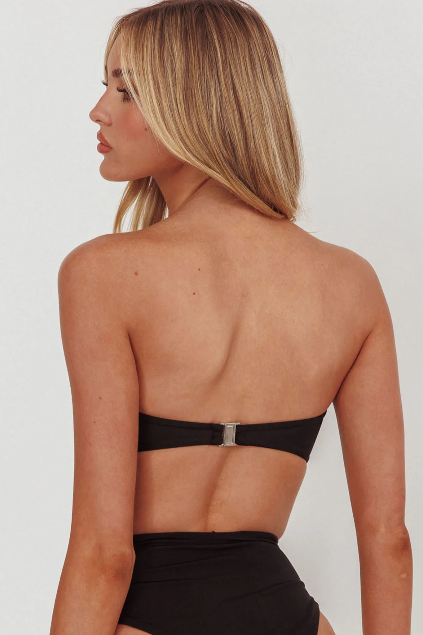 Monique Twist Bandeau Bikini Top Black - Seraphlike