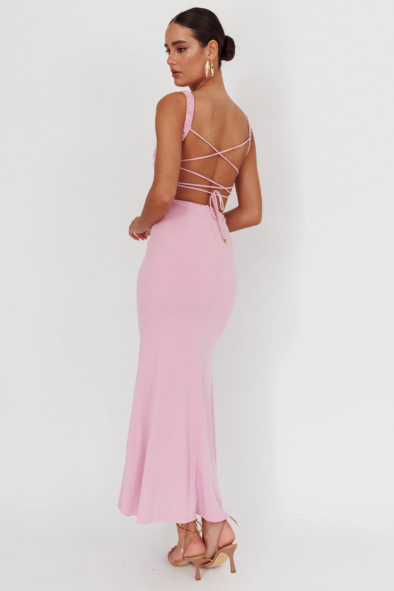 Dream Crush Lace-Up Back Maxi Dress Lilac - Seraphlike