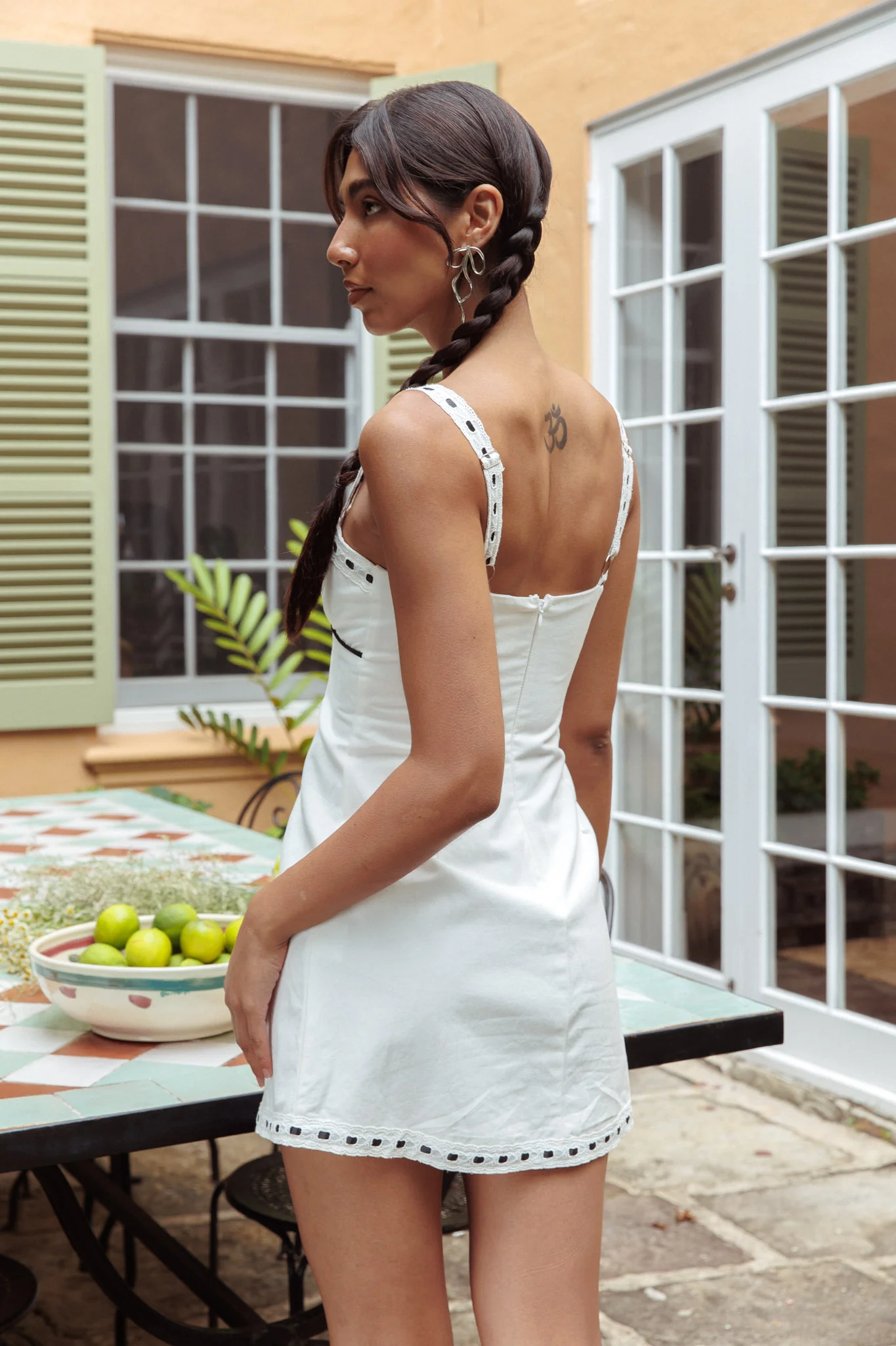 Sunbeam Ribbon Trim Mini Dress White - Seraphlike