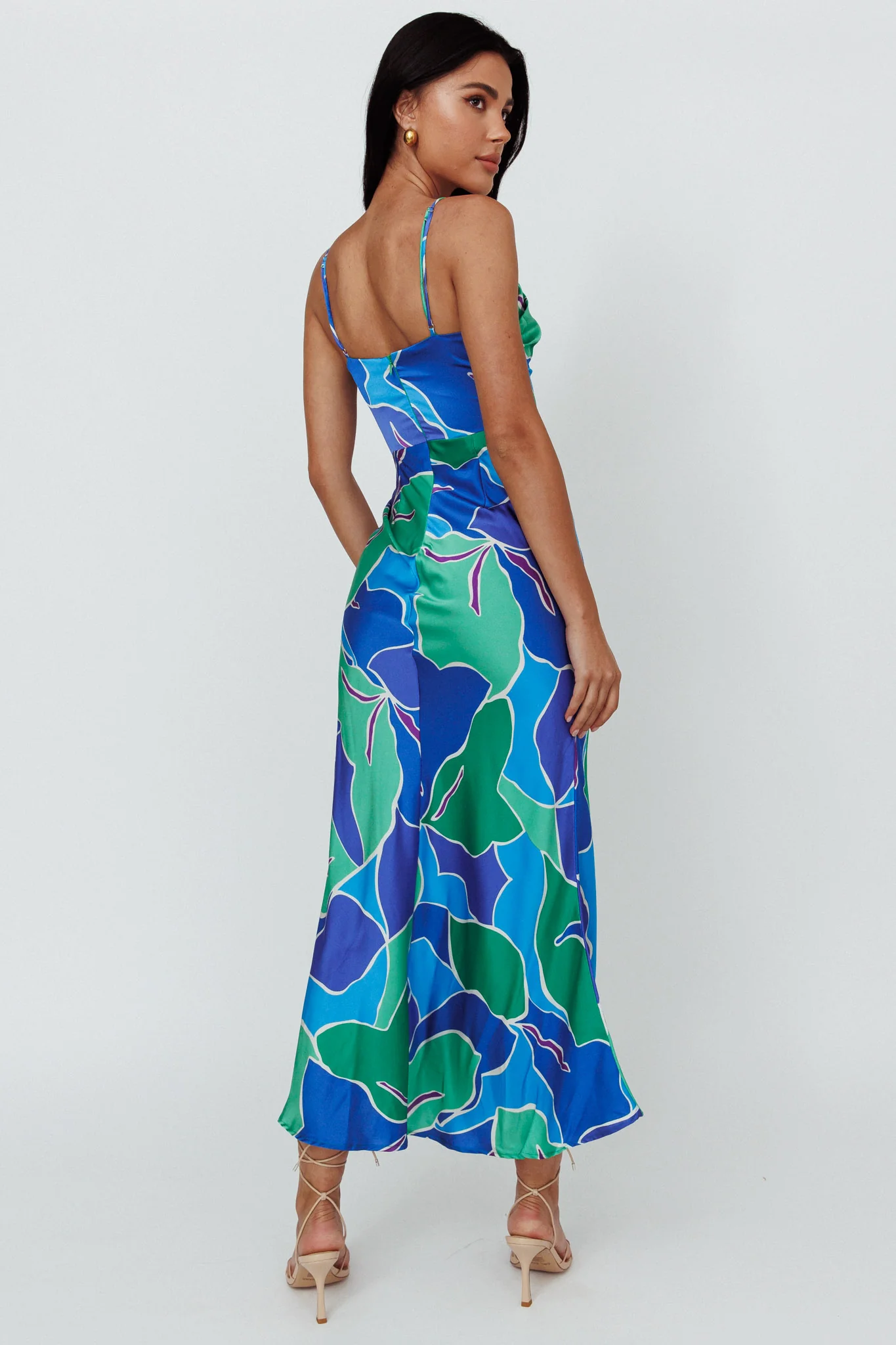 Hula Sweetheart Midi Dress Floral Blue - Seraphlike