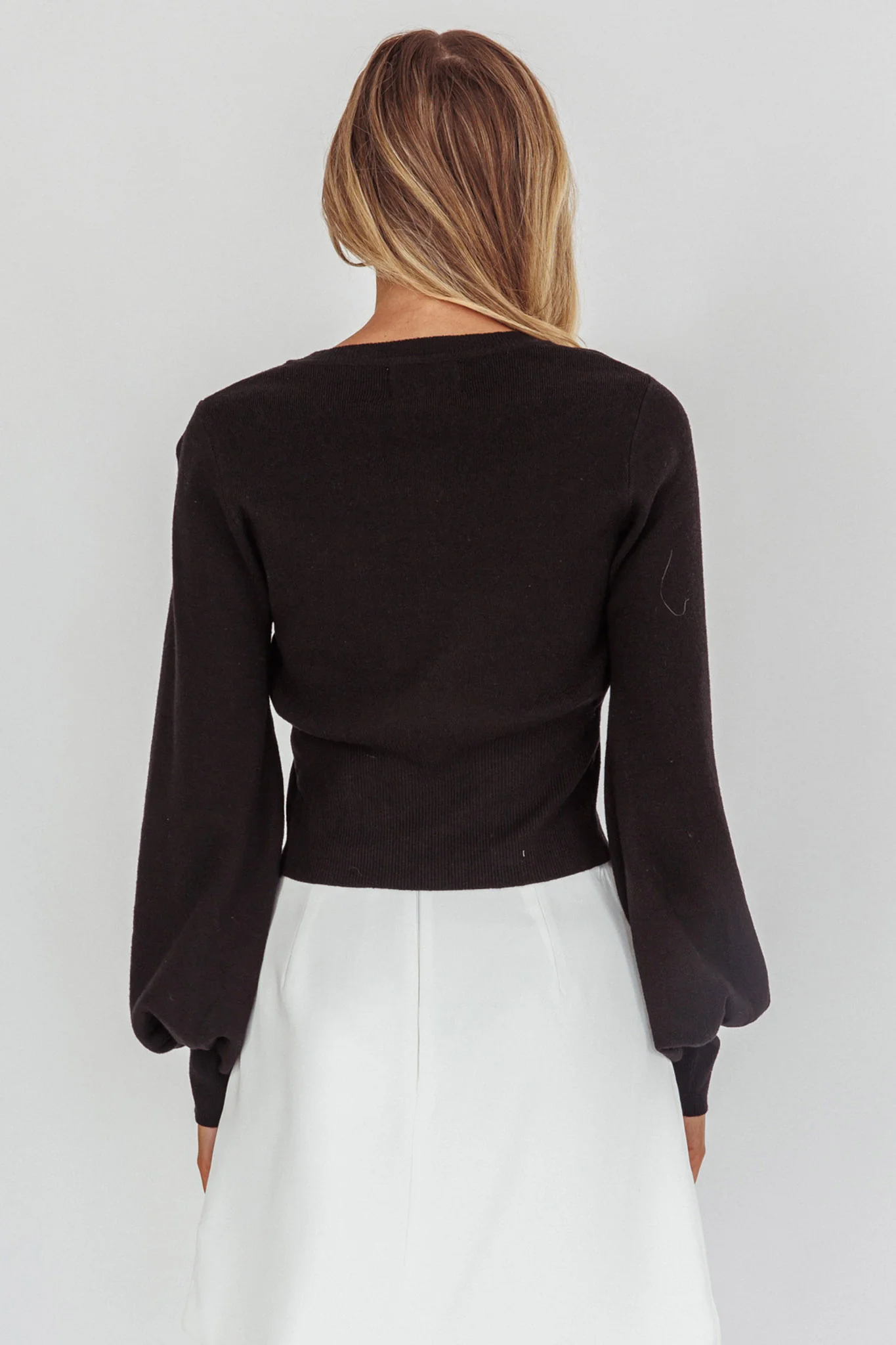 Moonstar Lantern Sleeve Scalloped Cardigan Black - Seraphlike