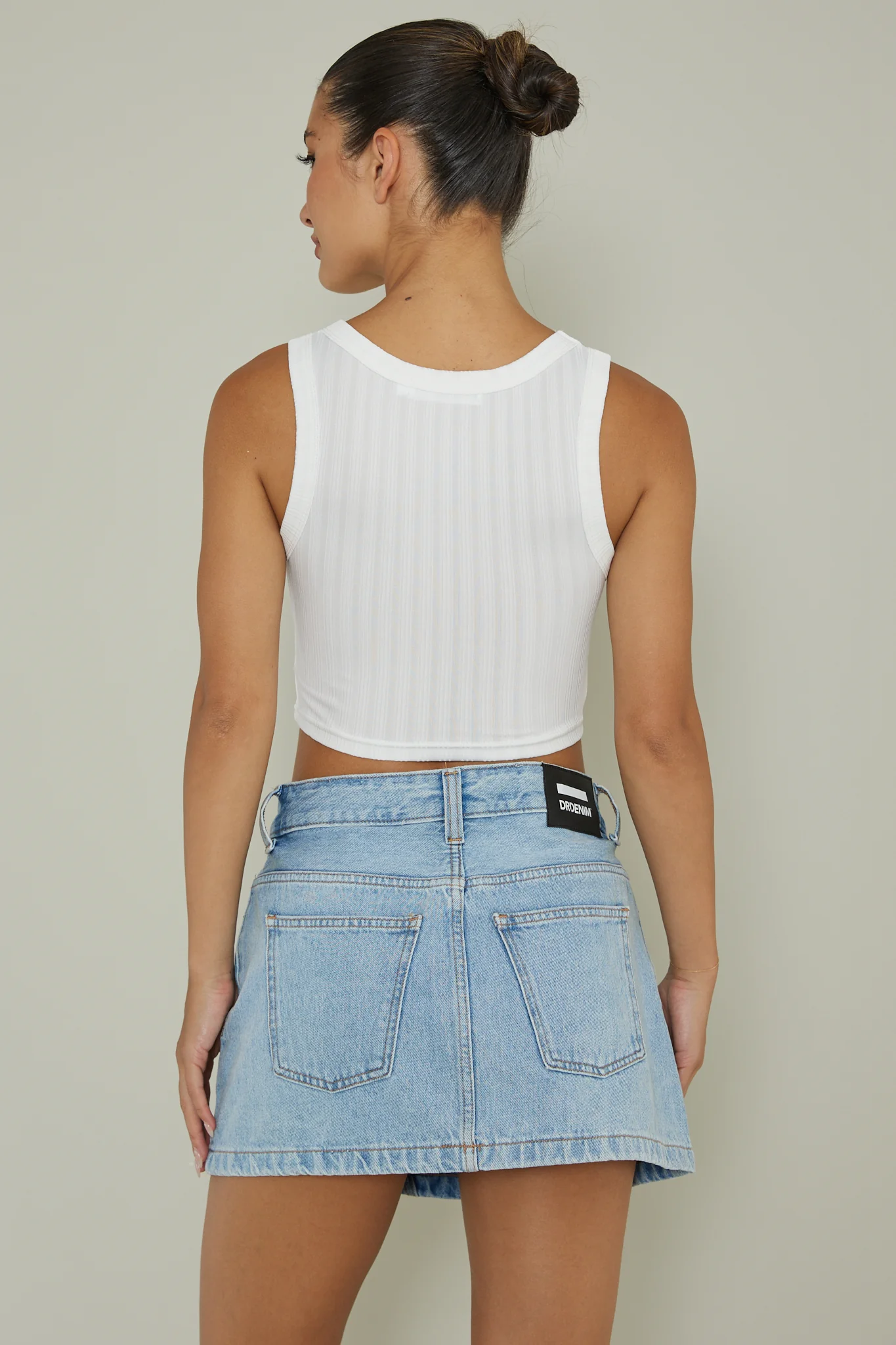 In Sync Scoop Neck Crop Top White - Seraphlike