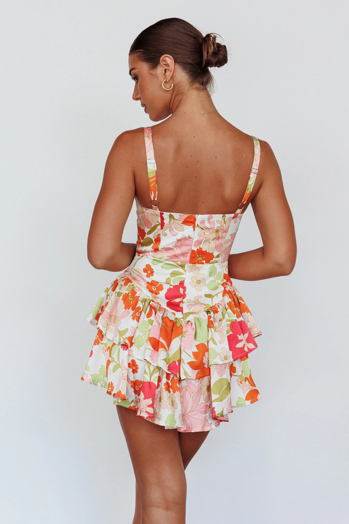 Tuscan Summer Flounce Romper Floral White - Seraphlike