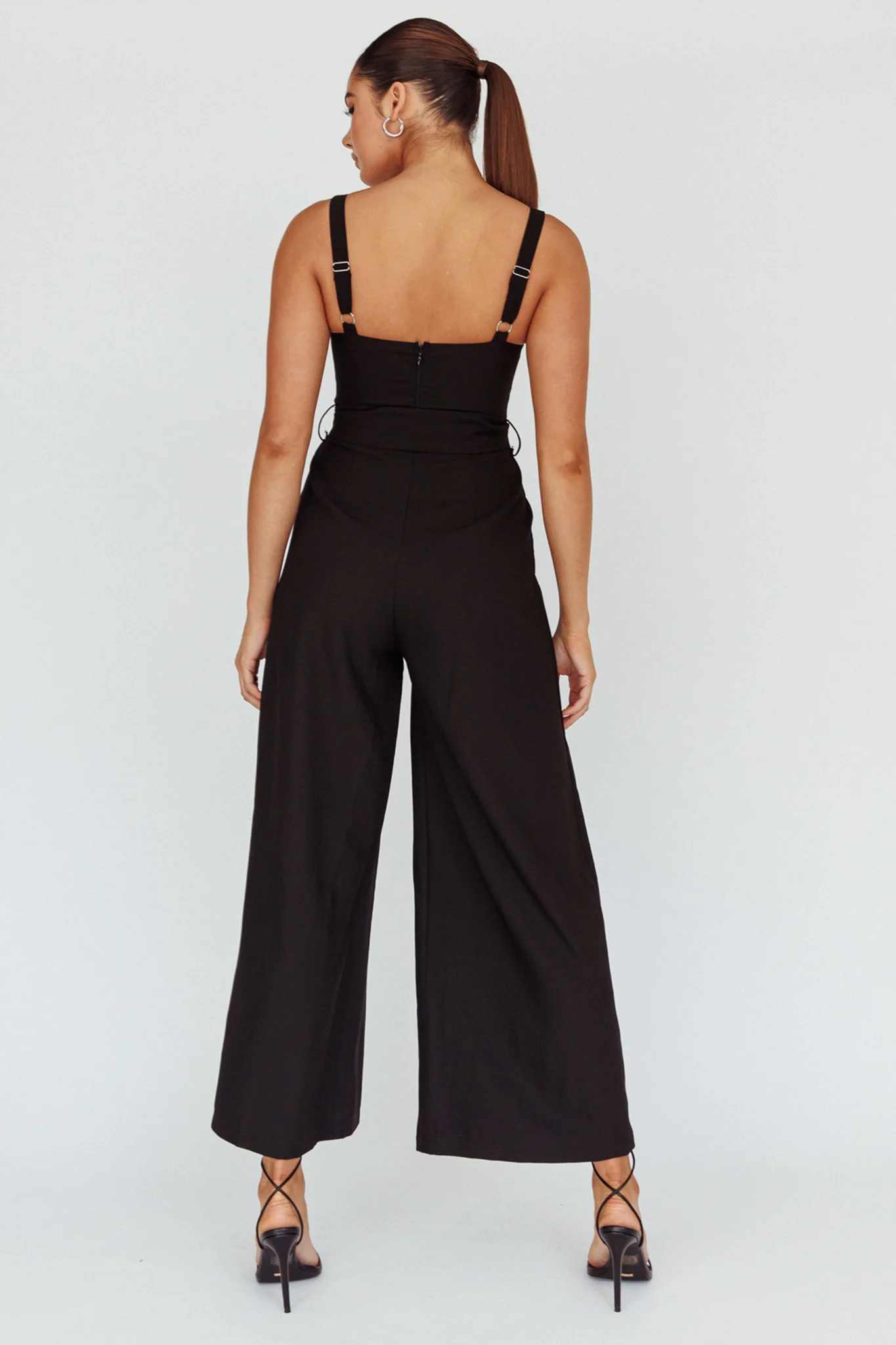 Colleen Waist Tie Jumpsuit Black - Seraphlike