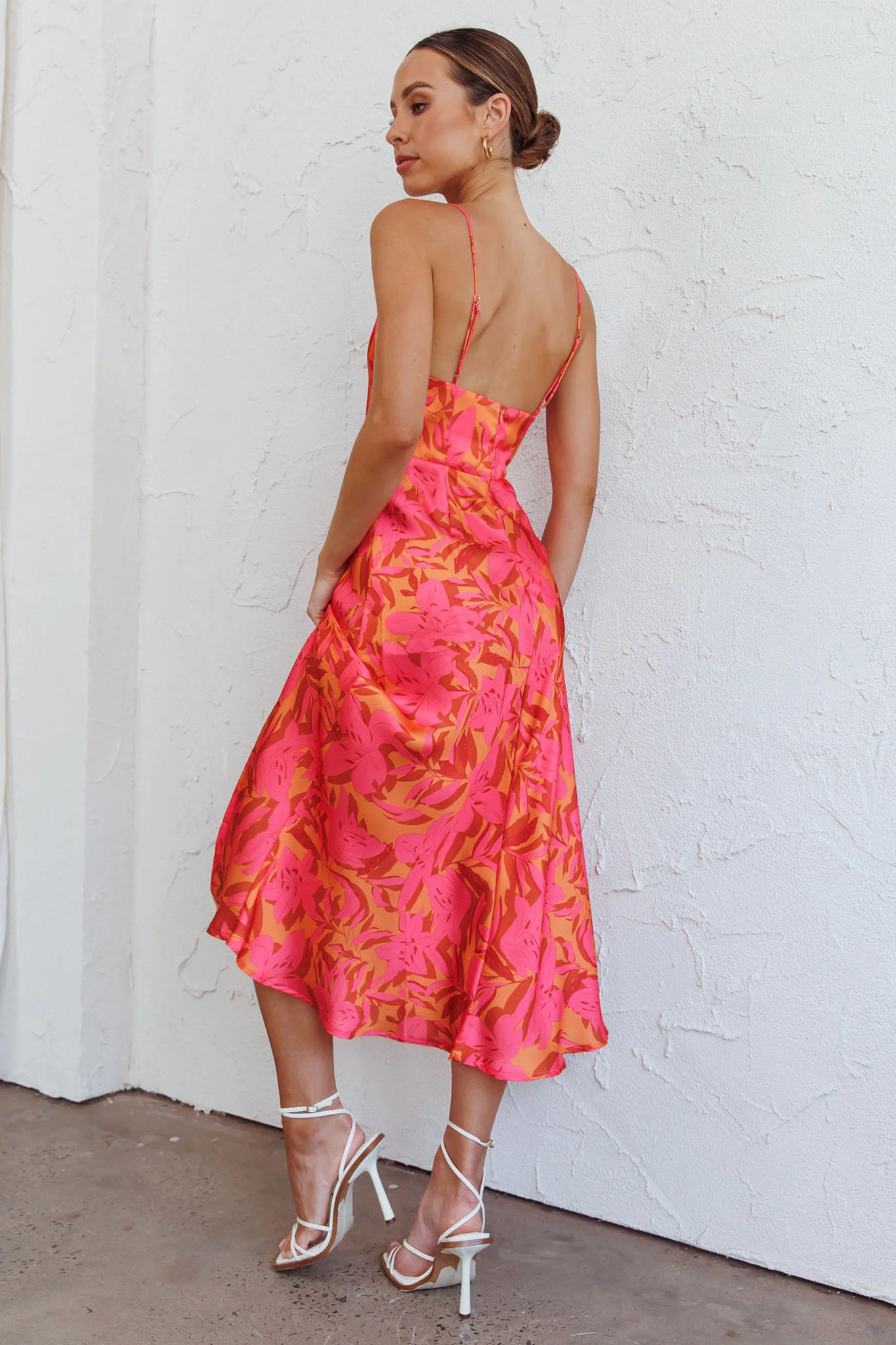 Suki Front Split Midi Dress Lily Pink - Seraphlike