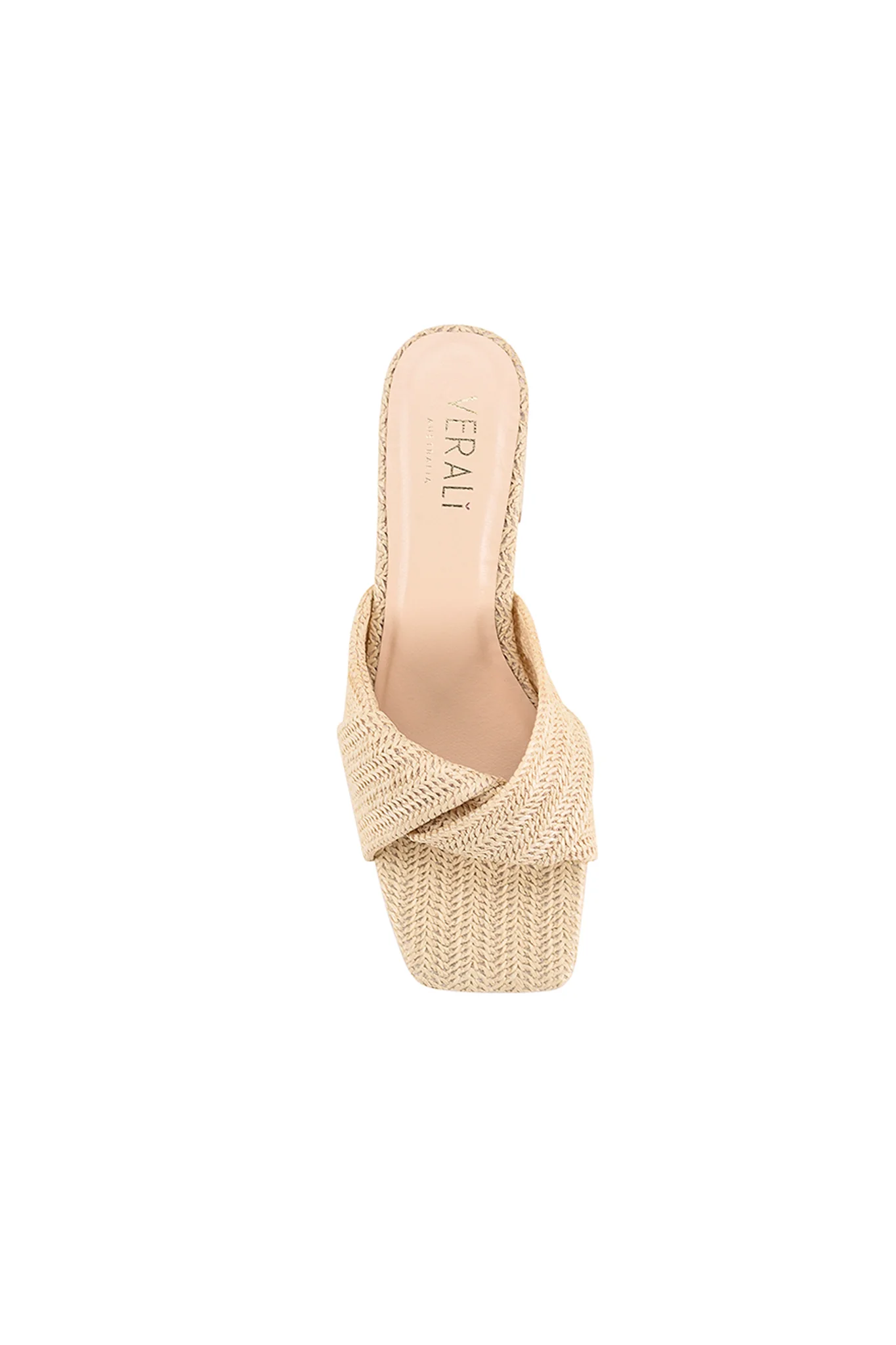 VERALi Stella Block Heel Mules Natural Raffia - Seraphlike