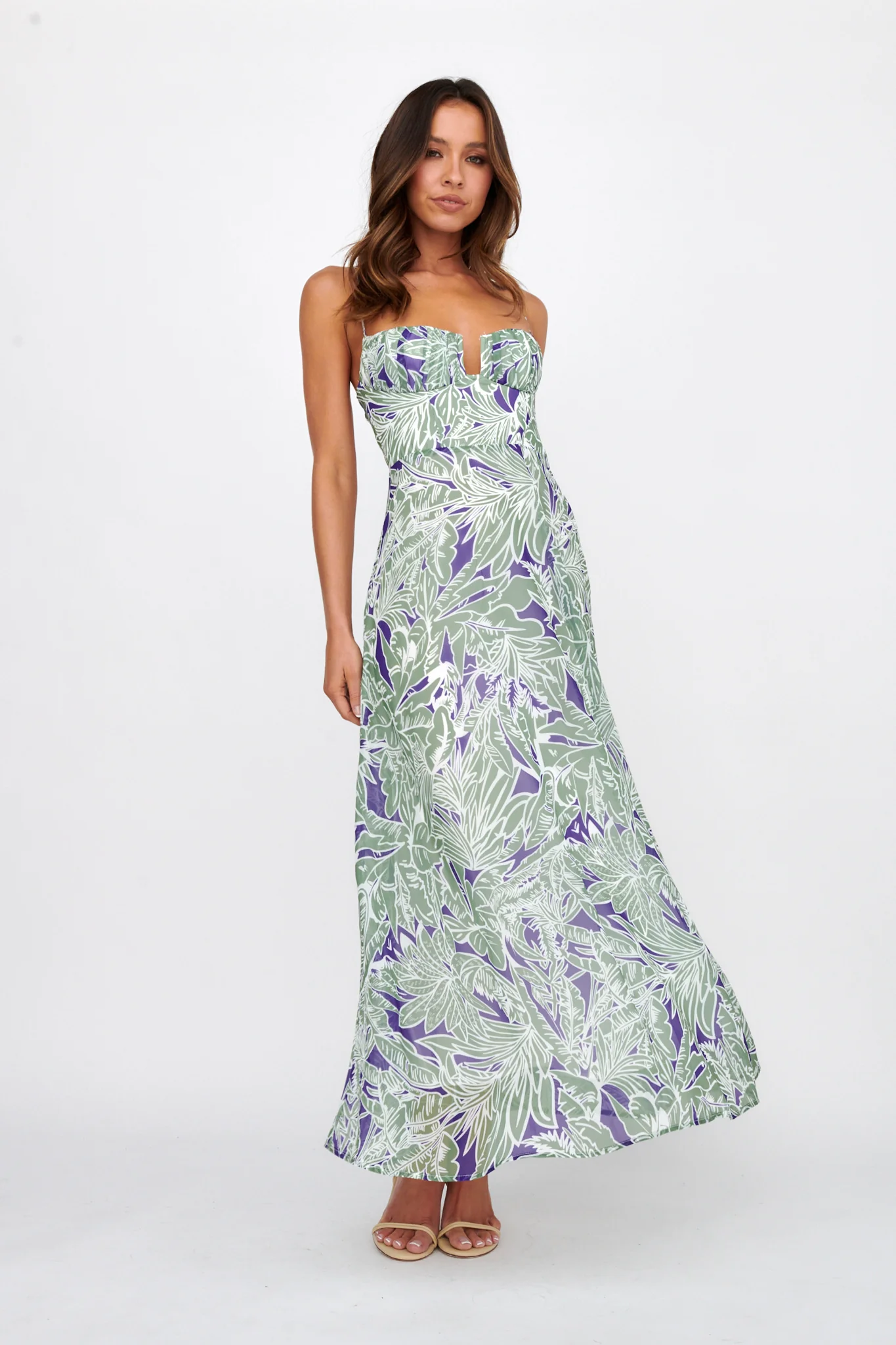 Kindred Love Gathered Bust Maxi Dress Blue - Seraphlike