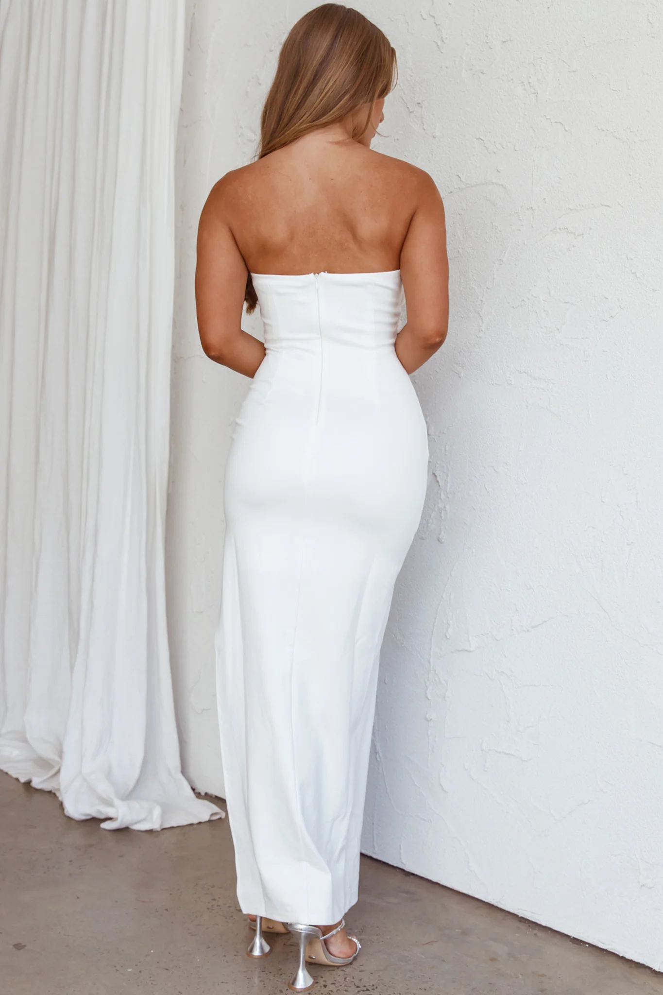 Mykonos Nights Strapless Maxi Dress White - Seraphlike