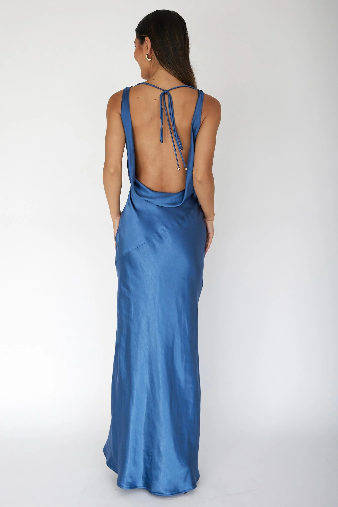 Cassiopeia Open Back Maxi Dress Navy - Seraphlike